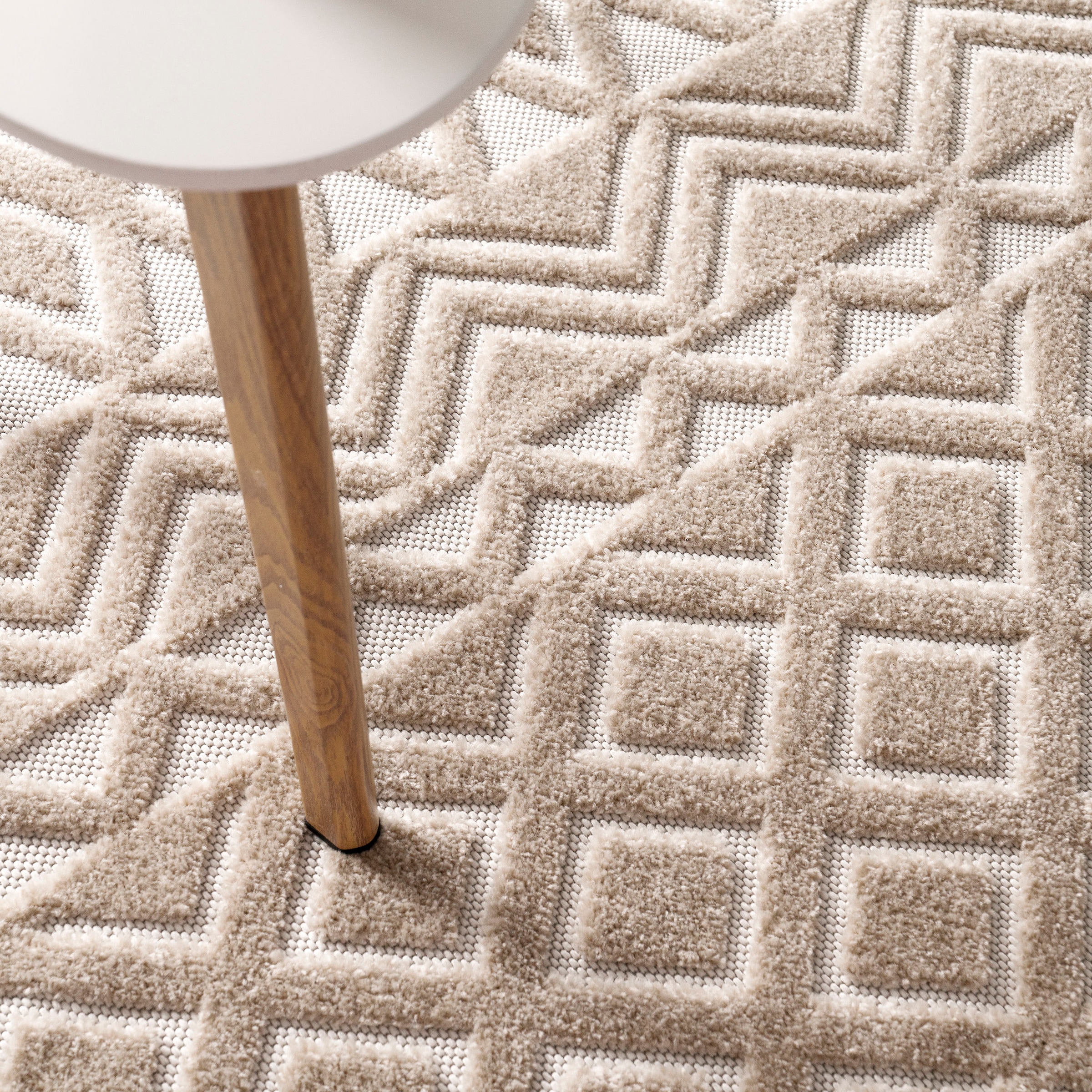 Paco Home Teppich »Stilo 867«, rechteckig, 10 mm Höhe, Hoch-Tief Effekt, Rauten, auch als Läufer, In- und Outdoor geeignet