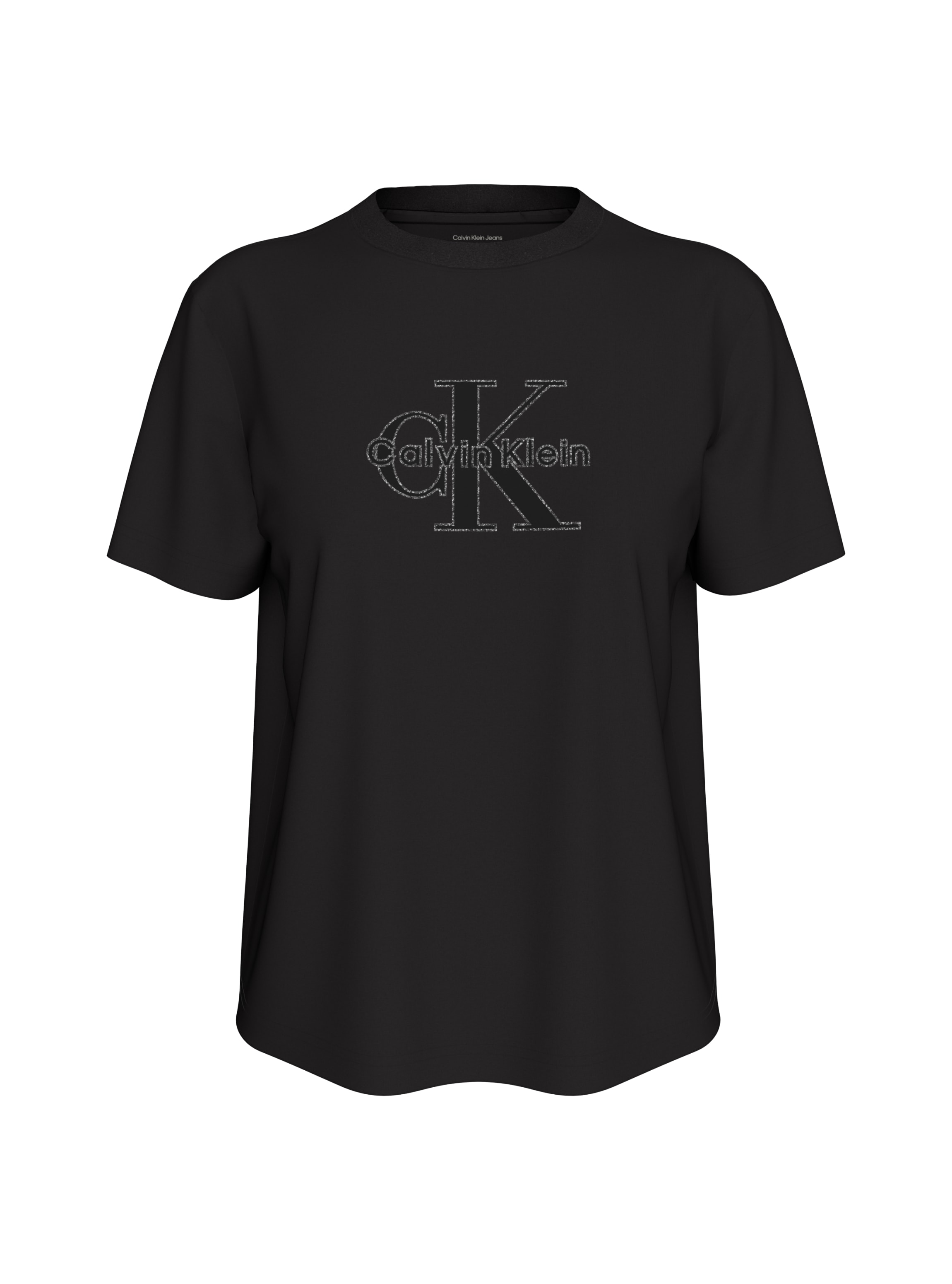 Calvin Klein Jeans T-Shirt Glitzer Logo, Regular Fit, Rundhalsausschnitt