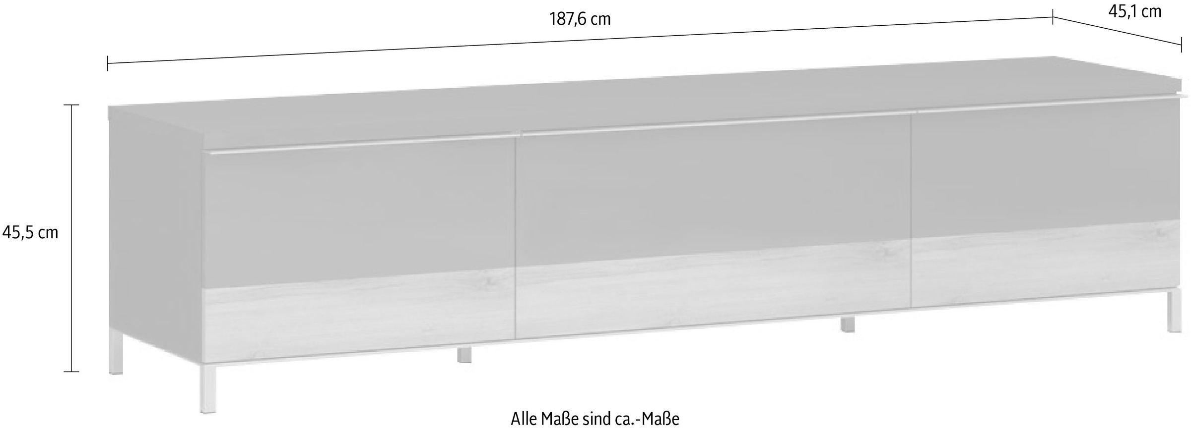 Places of Style Lowboard »Onyx«, Kommode mit Soft-Close-Funktion, in zwei Breiten, Fernsehtisch
