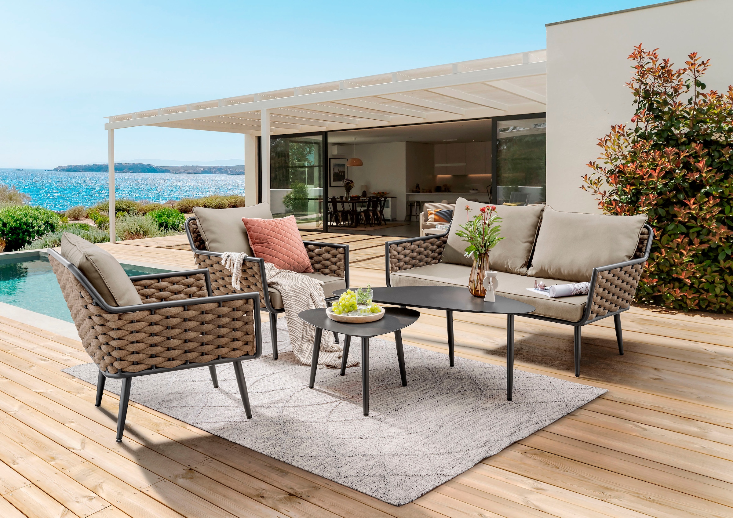 Destiny Gartenlounge-Set »RAVENNA«, (Set, 12 2 Jahren kaufen XXL und | Aluminium, 1 109x60x45 tlg.), mit online 60x60x40 cm cm 3 Sofa, Sessel, Tische Garantie 2