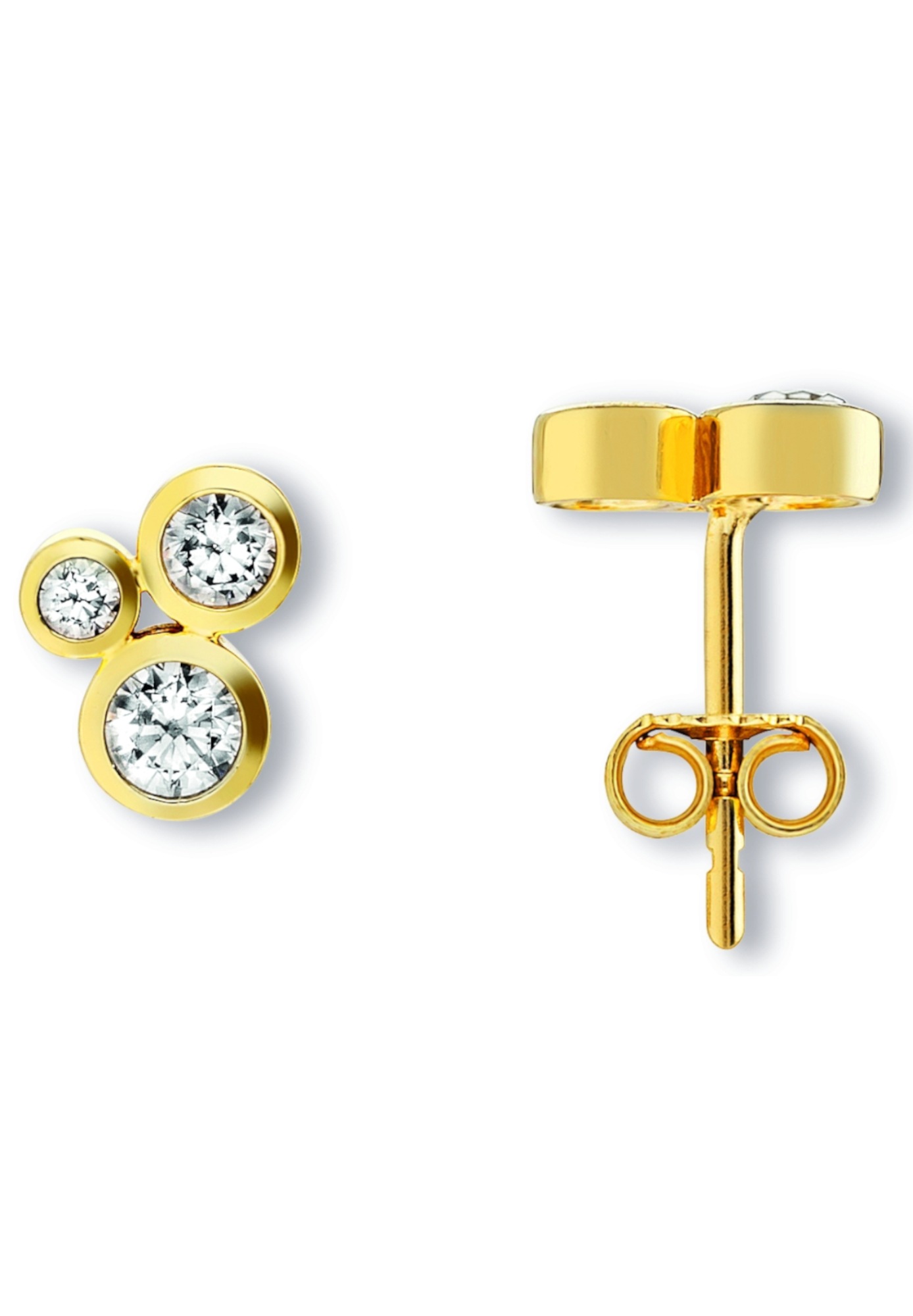 ONE ELEMENT Paar Ohrstecker »Zirkonia Ohrringe  Ohrstecker aus 333 Gelbgold«