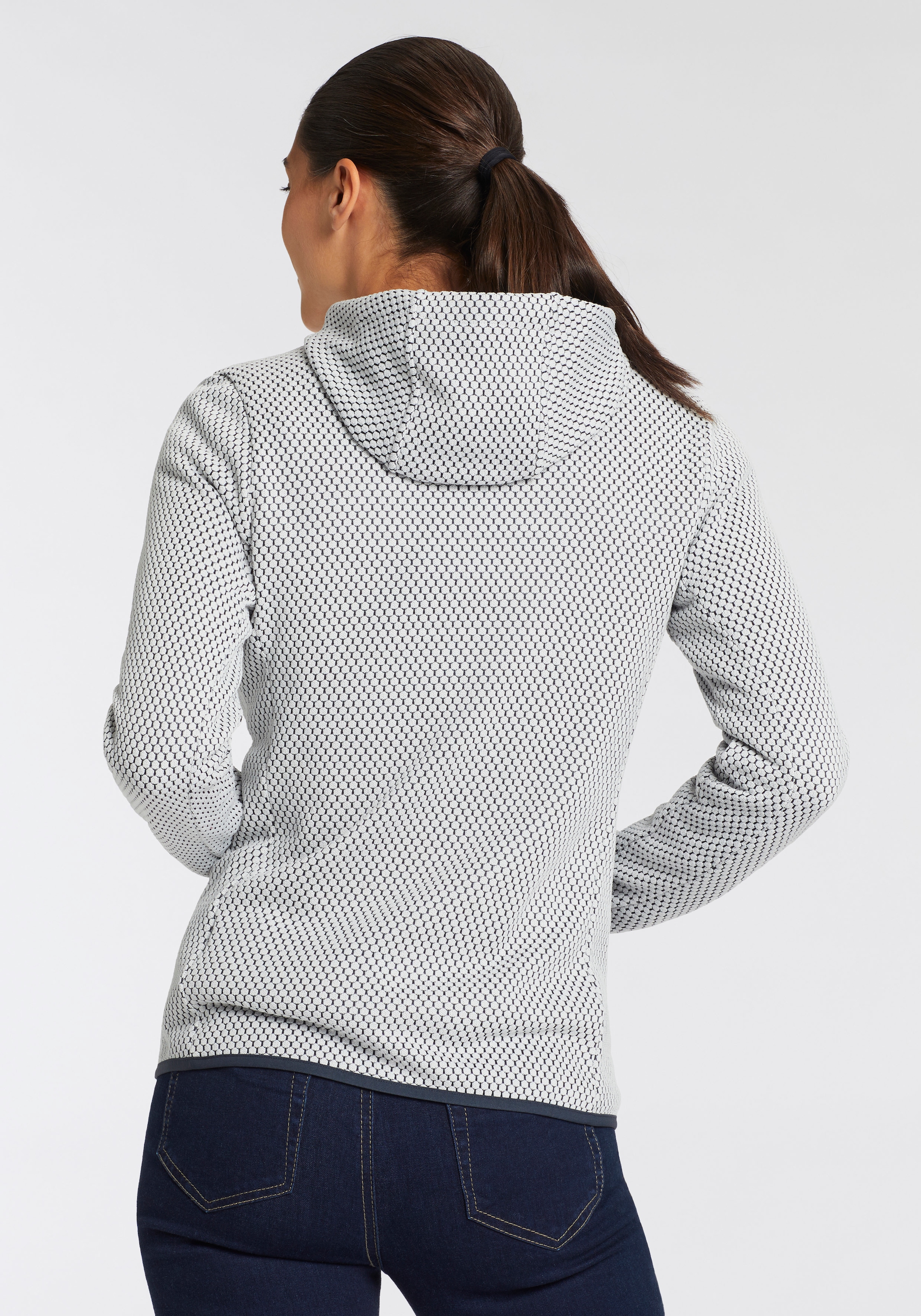 CMP Strickfleecejacke, mit Kapuze, Wärmend & windabweisend & Atmungsaktiv