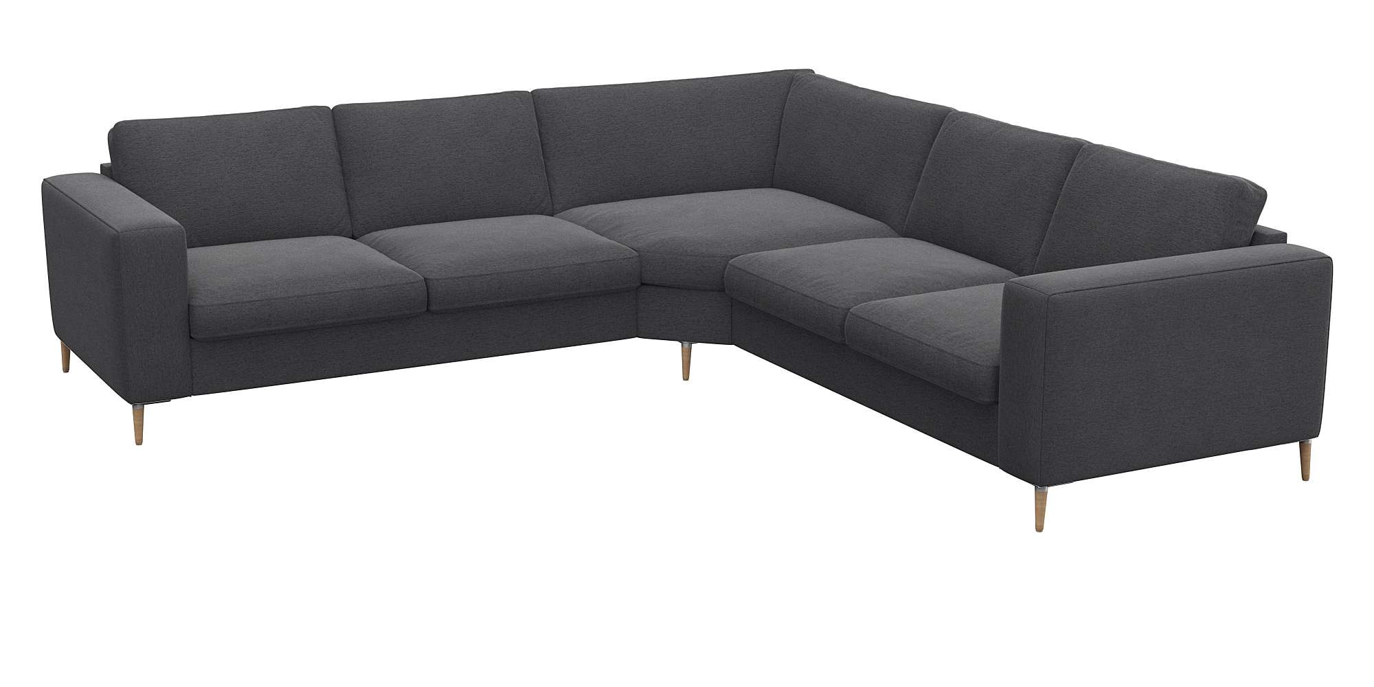FLEXLUX Ecksofa »Fiore, gleichschenklig, super Sitzkomfort durch Kaltschaum im Sitz« breite Armlehnen, Füße Alu+ Eiche, L-Form