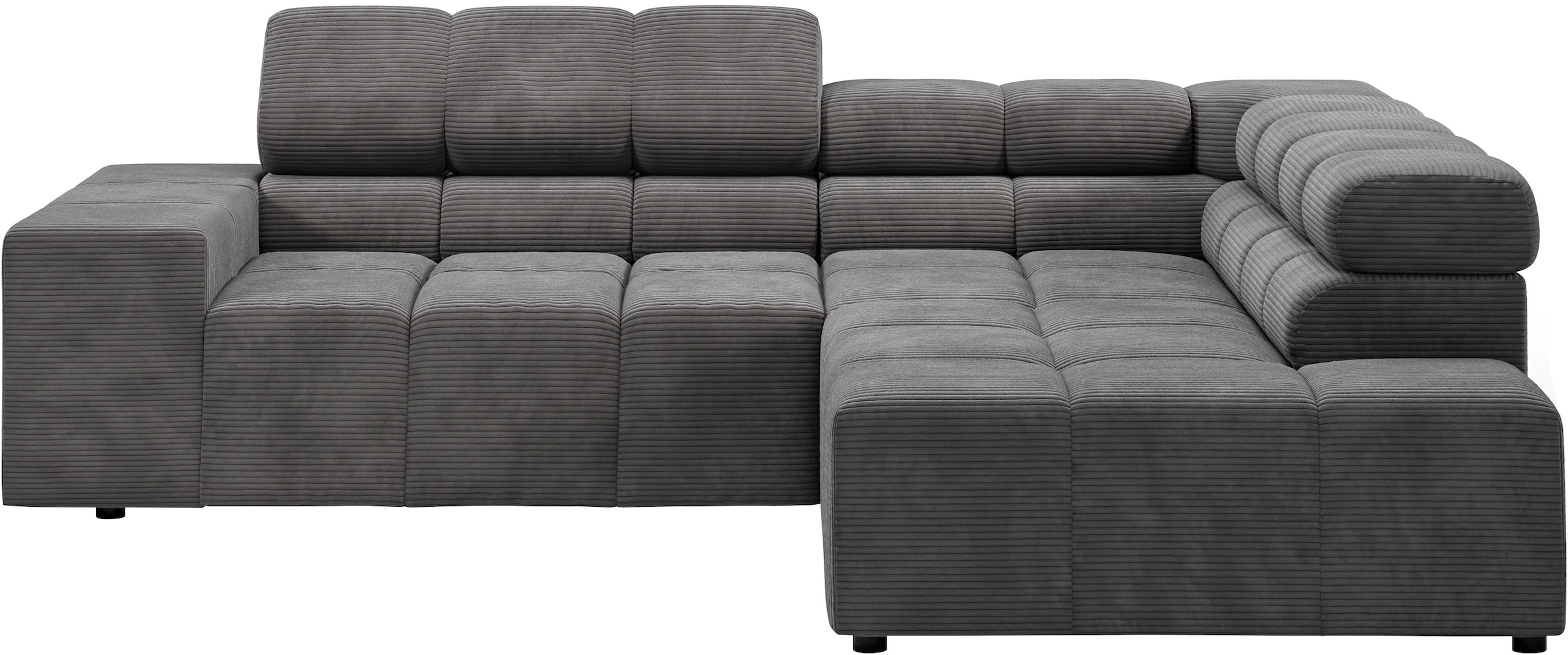 INOSIGN Ecksofa »Ancona, incl. Kopfteilverstellung + 3 Zierkissen, L-Form, Breite 249cm« wahlweise motorische Sitztiefenverstellung, B/T(H: 249/215/70 cm
