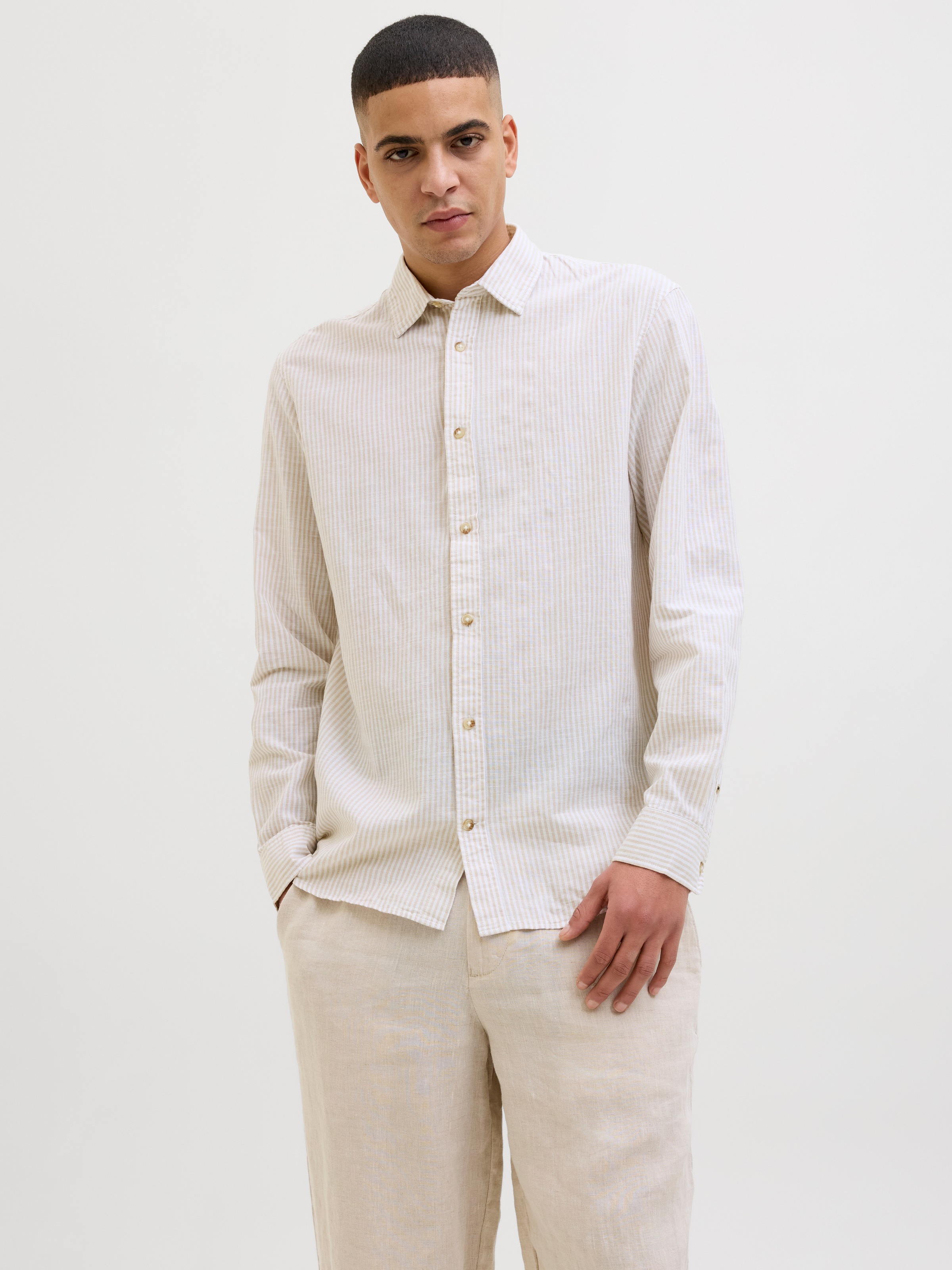 Jack & Jones Langarmhemd »JJESUMMER SHIRT LS SN« mit Hemdkragen