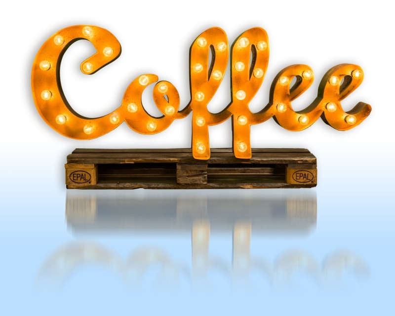 MARQUEE LIGHTS LED Dekolicht »Coffee« E14 1 Stk. Warmweiß Wandlampe, Tischlampe Kaffee, 46 Leuchtmittel E14 (exkl.) - 145x61 cm