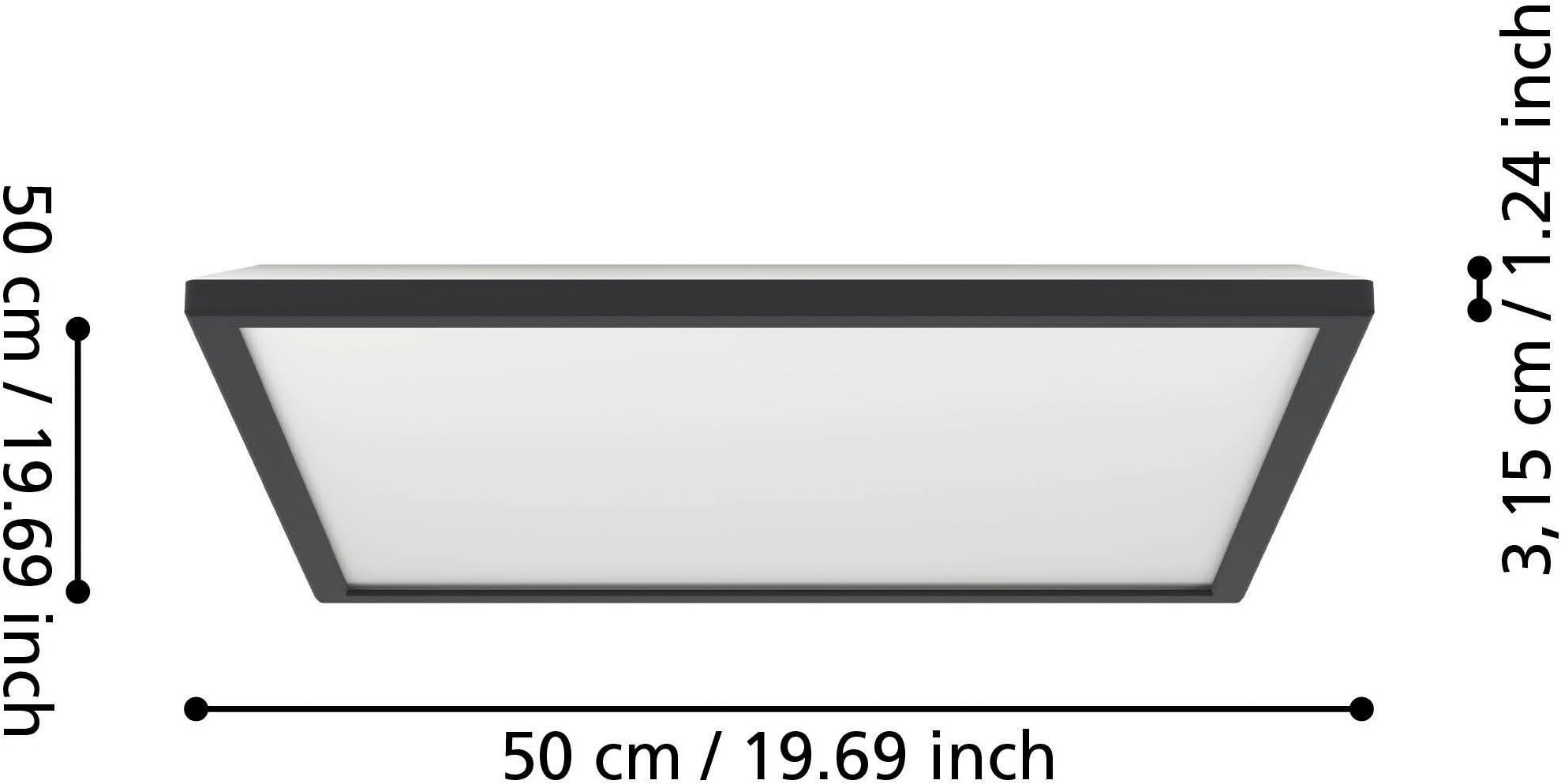 EGLO Deckenleuchte »Rovito-R Deckenlampe, Deckenbeleuchtung, Badlampe, Kunststoff, IP44« LED-Modul 1 Stk. Kaltweiß | Neutralweiß | Warmweiß Wand-/Deckenleuchte - L50 x B50 x H3,2 cm - schwarz - 17W inkl.