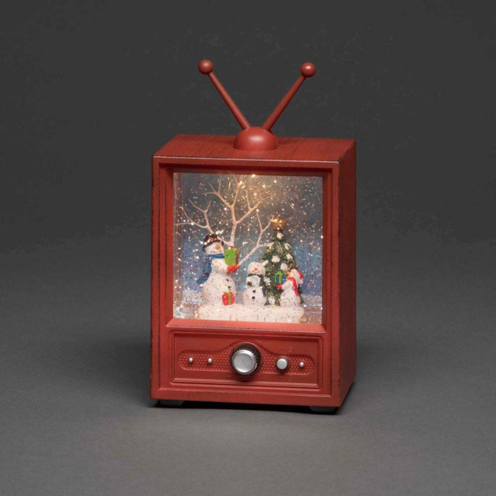 KONSTSMIDE LED Laterne »Fernseher mit 3 Schneemännern, Weihnachtsdeko«
