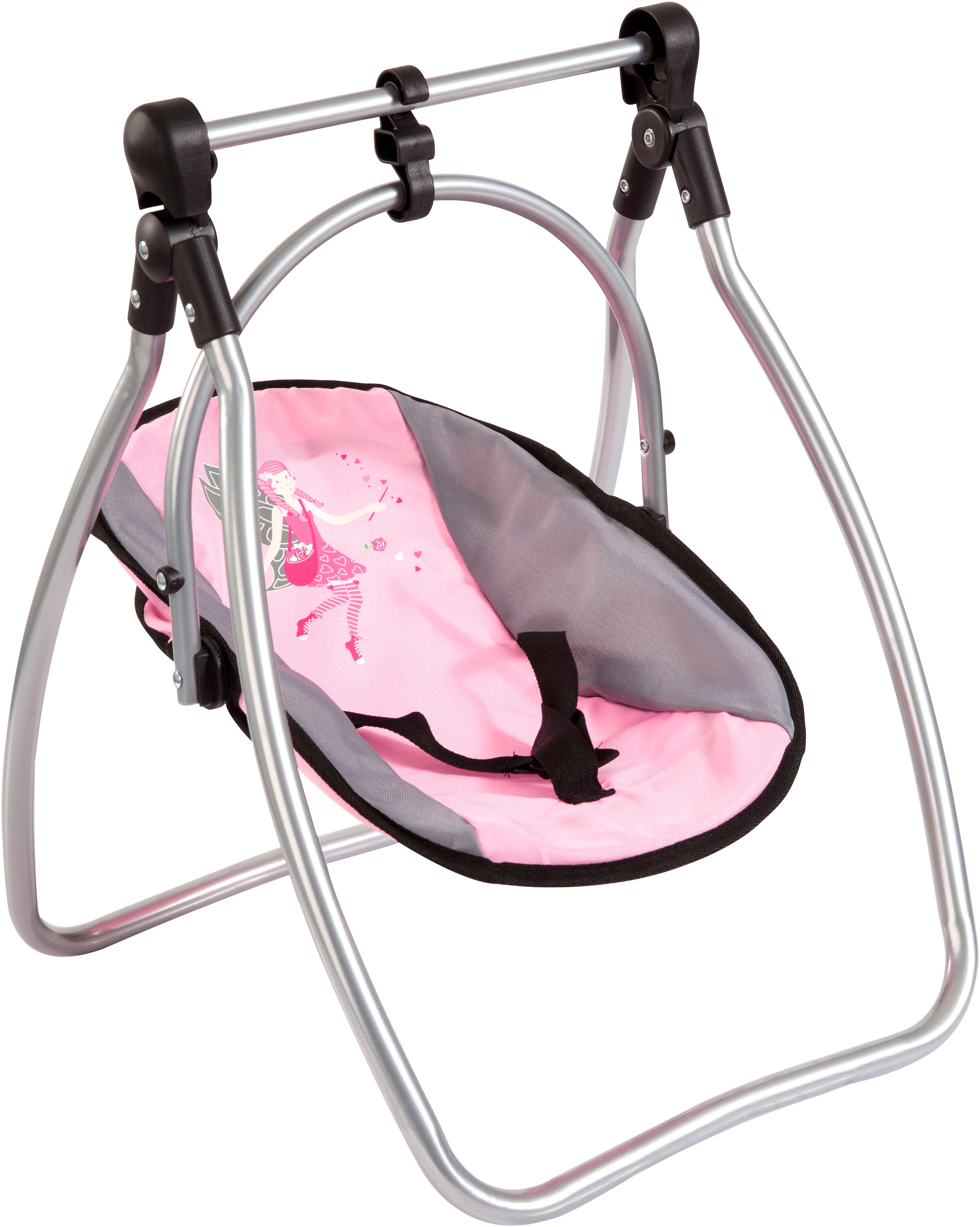 Bayer Puppen Accessoires-Set »Vario rosa/grau«, (Set, 6 tlg.), mit multifunktionalem Sitz