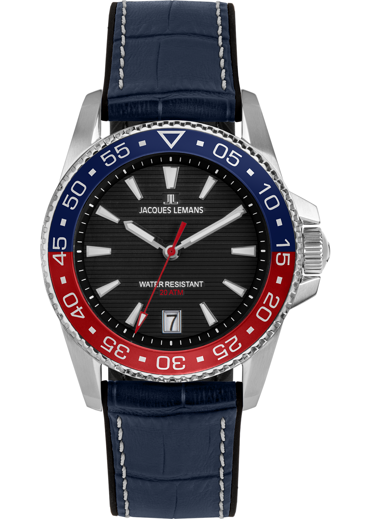 Jacques Lemans Quarzuhr »Liverpool Diver« Armbanduhr, Herrenuhr, Lederarmband, analog, Tag