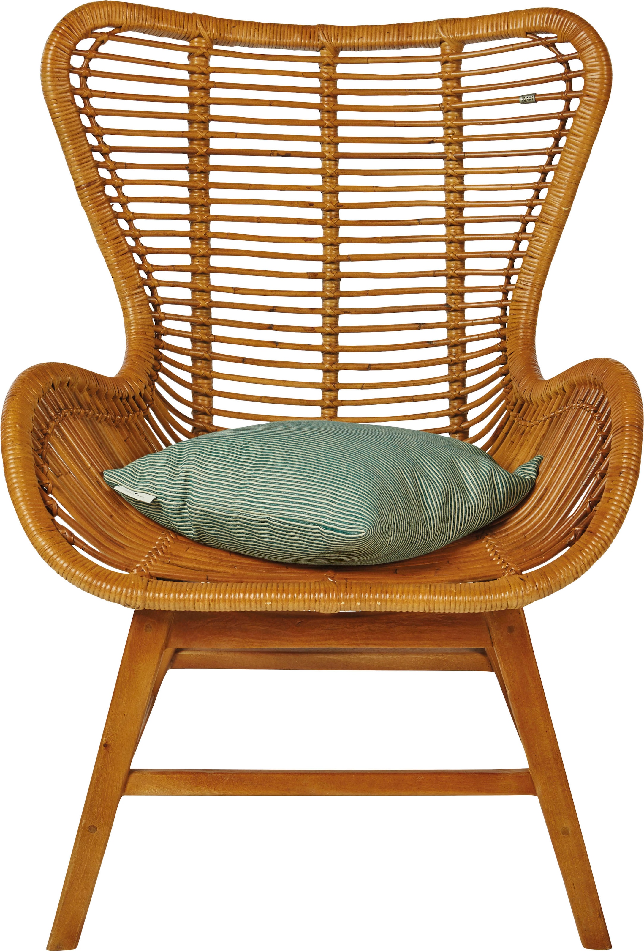 TOM TAILOR HOME Sessel »T-RATTAN ARMCHAIR«, Rattanarmlehnstuhl mit Teakholzgestell und organischer Form