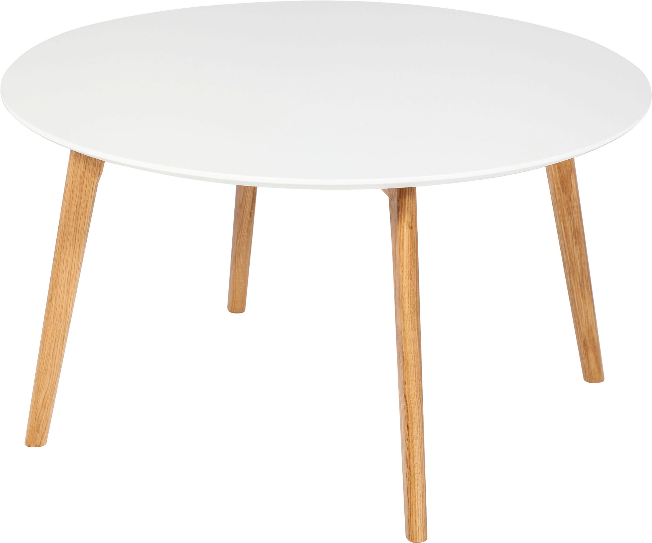 Homexperts Couchtisch »Madlina«, runde Tischplatte auf kaufen cm (B/T/H) in weiß-matt, Rechnung Maße 80/80/45 ca
