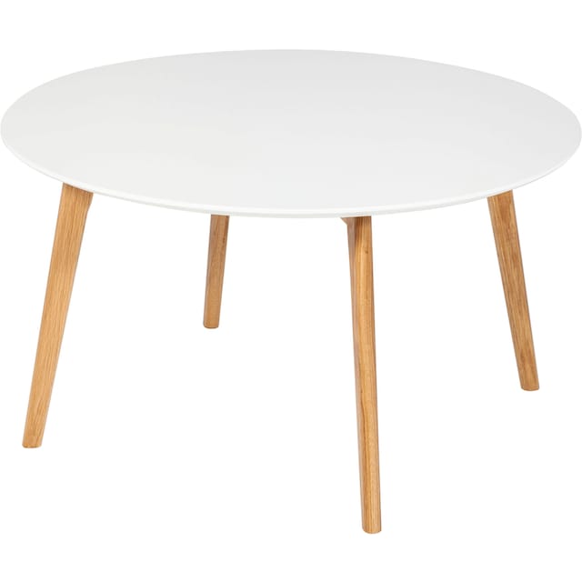Homexperts Couchtisch »Madlina«, runde Tischplatte in weiß-matt, Maße  (B/T/H) ca. 80/80/45 cm auf Rechnung kaufen