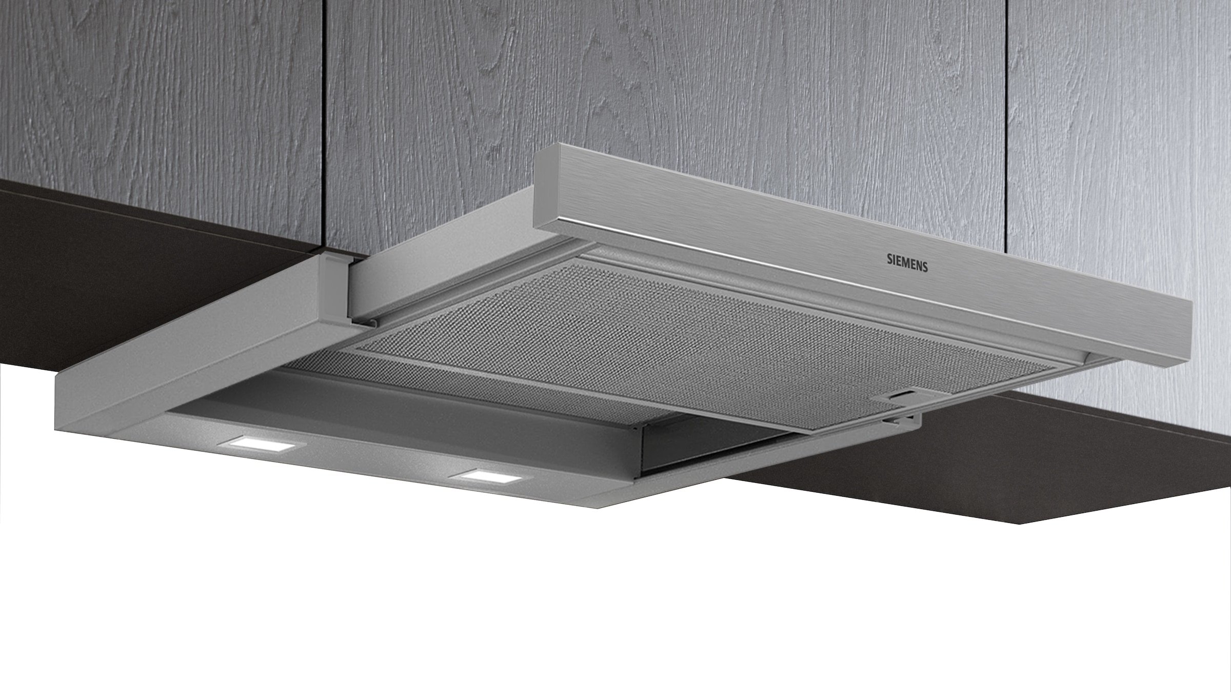 SIEMENS Flachschirmhaube "LI63LB526" Serie iQ100 Helles LED-Licht & Teleskopauszug für klare Sicht und frische Luft.