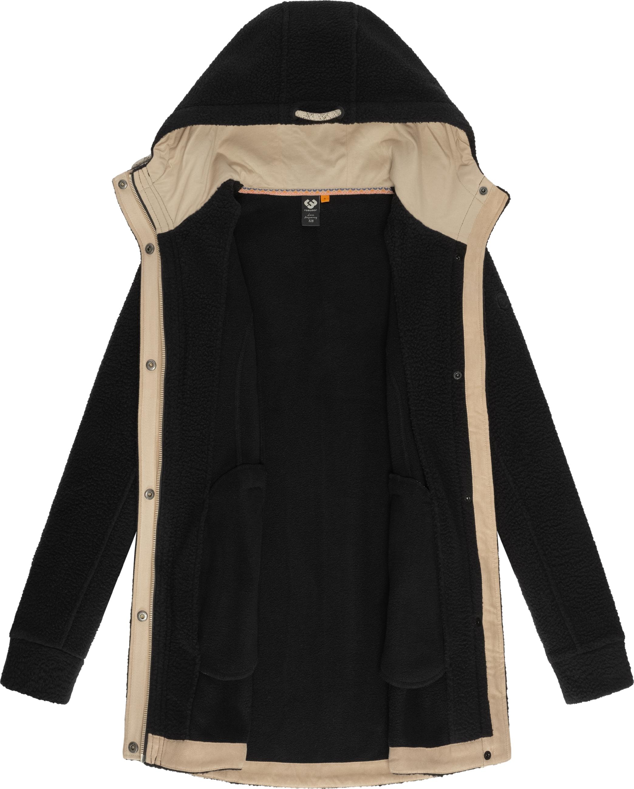 Kapuzensweatjacke »Fellimitatmantel Letti Teddy-Fleece«, Kuschelig weicher Teddyfleece-Mantel