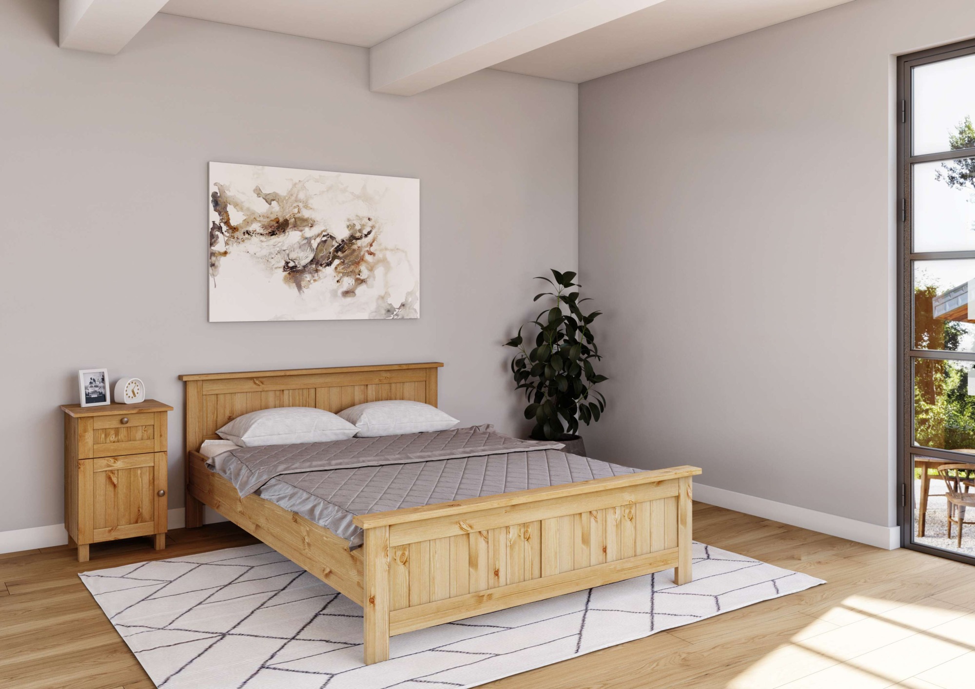 Home affaire Massivholzbett »Juventus, Bett, Massivholzbett, Holzbett, Bettrahmen«, (Breite/Belastbarkeit 140cm/180 KG), Breite 90 cm, aus massiver Kiefer, FSC®-zertifiziert