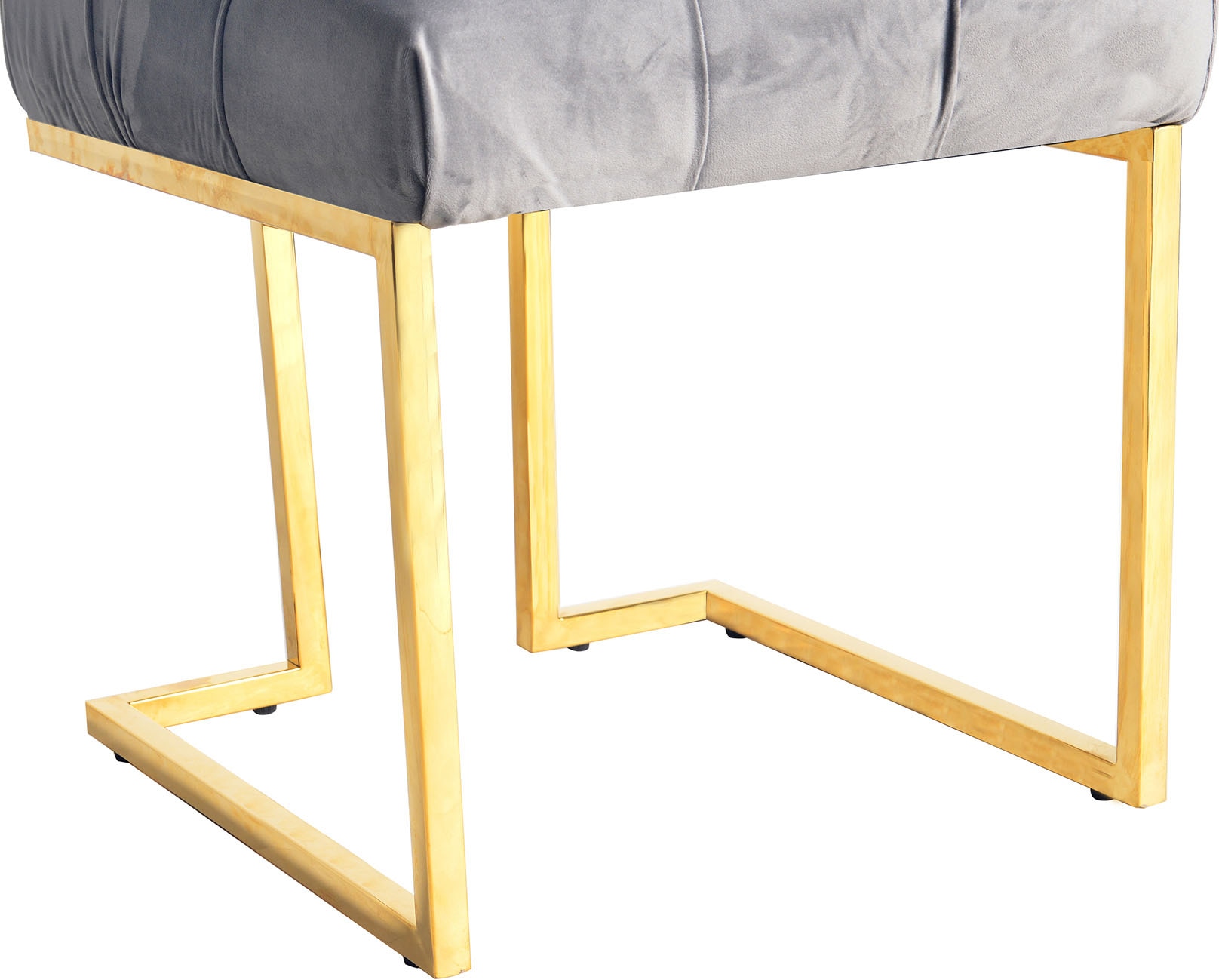 Kayoom Polsterhocker »Hocker Rarity 125, Edler Touch durch goldenes Gestell«, (1 St.), eckig, samtweich, gesteppt, mit Zierknöpfen, Edelstahlgestell