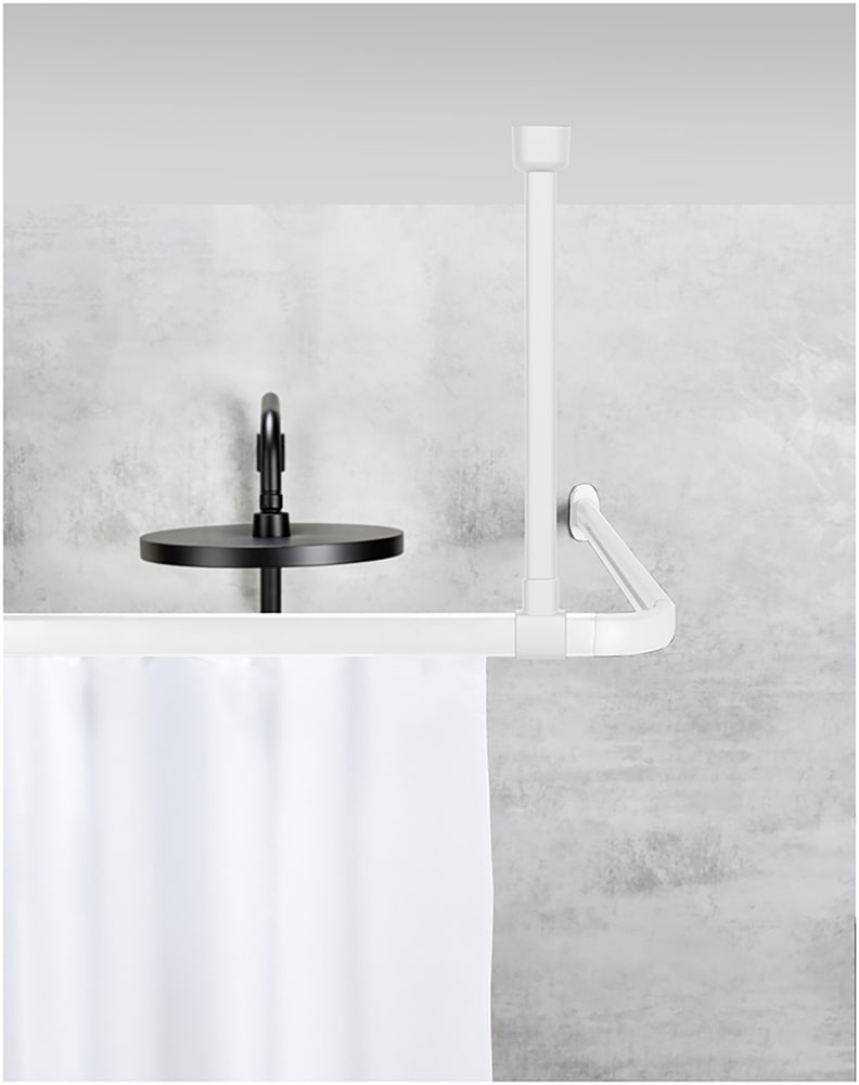 WENKO Duschstangen-Deckenhalter »Modell Era«, Deckenstütze aus Aluminium für Winkelschiene Era, 57 cm