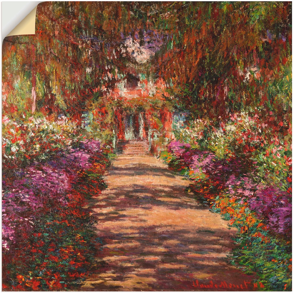 Artland Wandbild »Weg in Monets Garten in Giverny. 1902«, Garten, (1 St.)