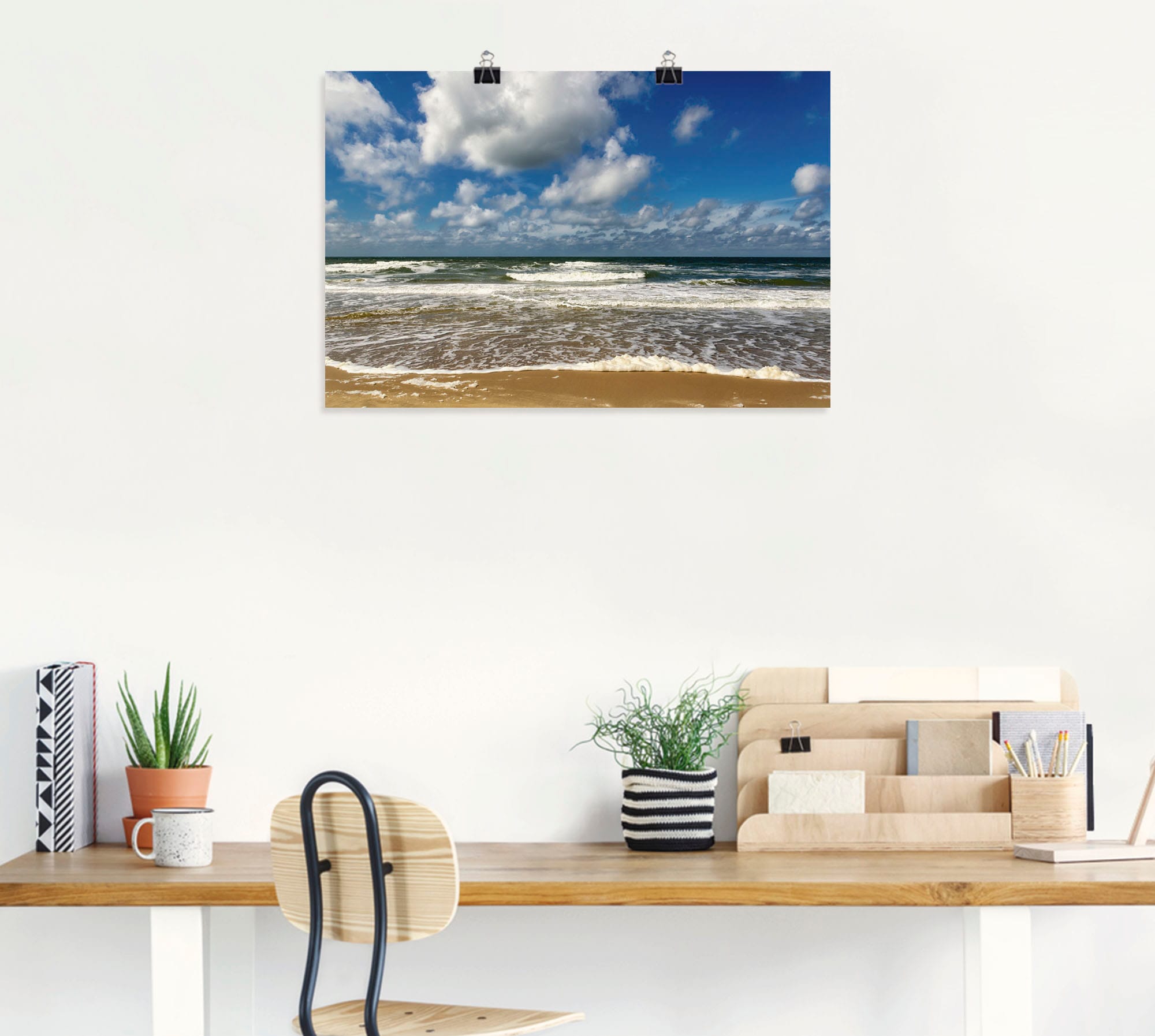Artland »Meeresblick Paal«, Strandbilder, auf kaufen in Leinwandbild, Alubild, St.), (1 Rechnung Größen Wandbild Wandaufkleber als Poster versch. Strand oder