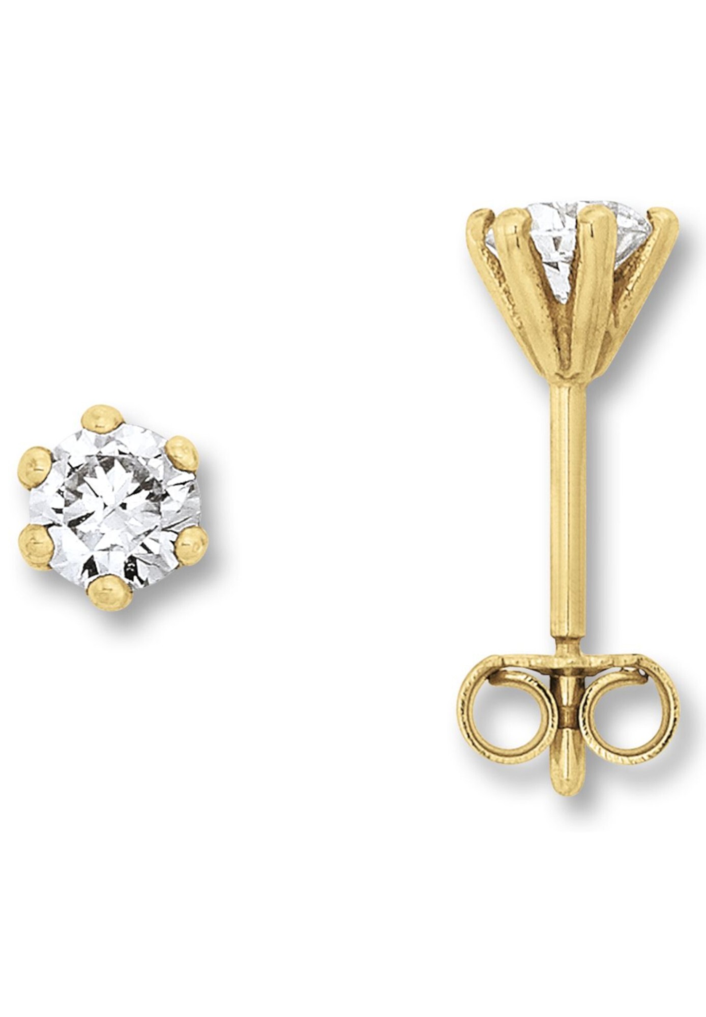 ONE ELEMENT Paar Ohrstecker »Zirkonia Ohrringe   Ohrstecker aus 333 Gelbgold«