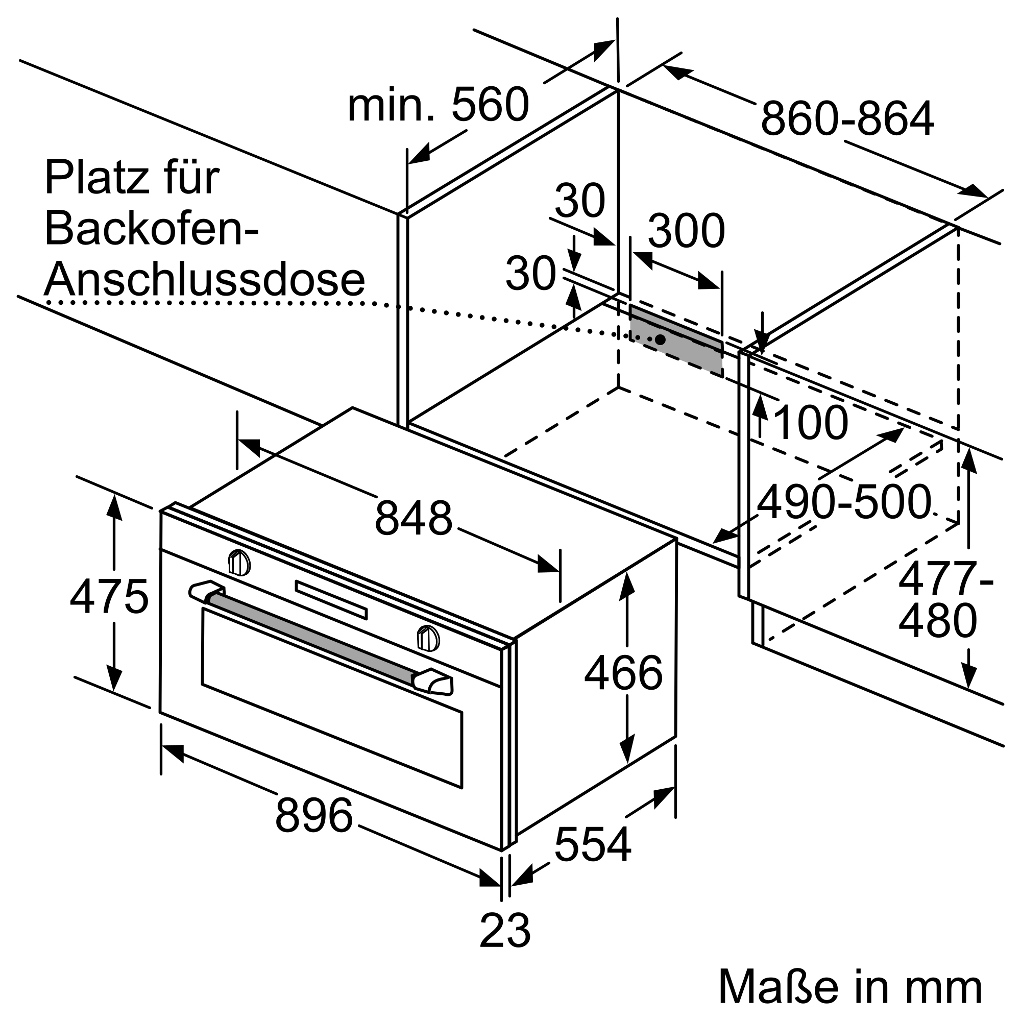 BOSCH Einbaubackofen Serie 6 »VBC5580S0« mit Teleskopauszug nachrüstbar mit Hydrolyse