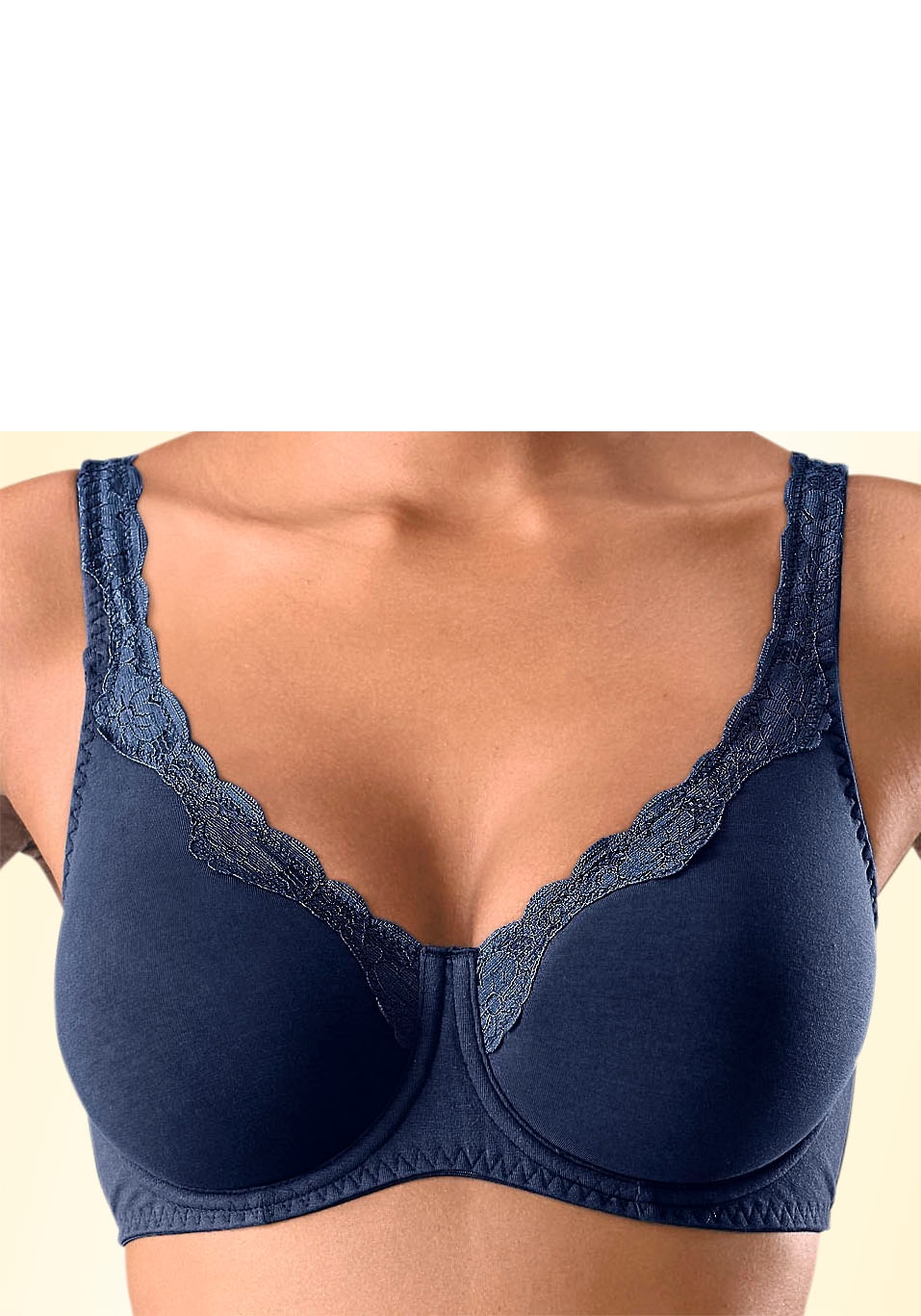 petite fleur Bügel-BH Packung, 2 Stück,  aus Baumwolle mit breiteren Trägern – auch ideal für große Größen