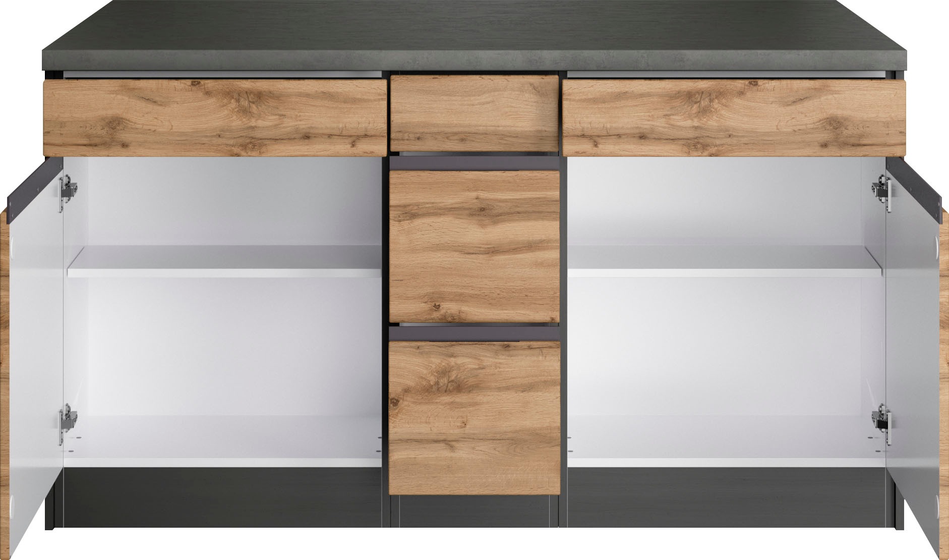 KOCHSTATION Kochinsel »KS-Riesa«, Breite 153 cm, Tiefe 100 cm, MDF-Fronten