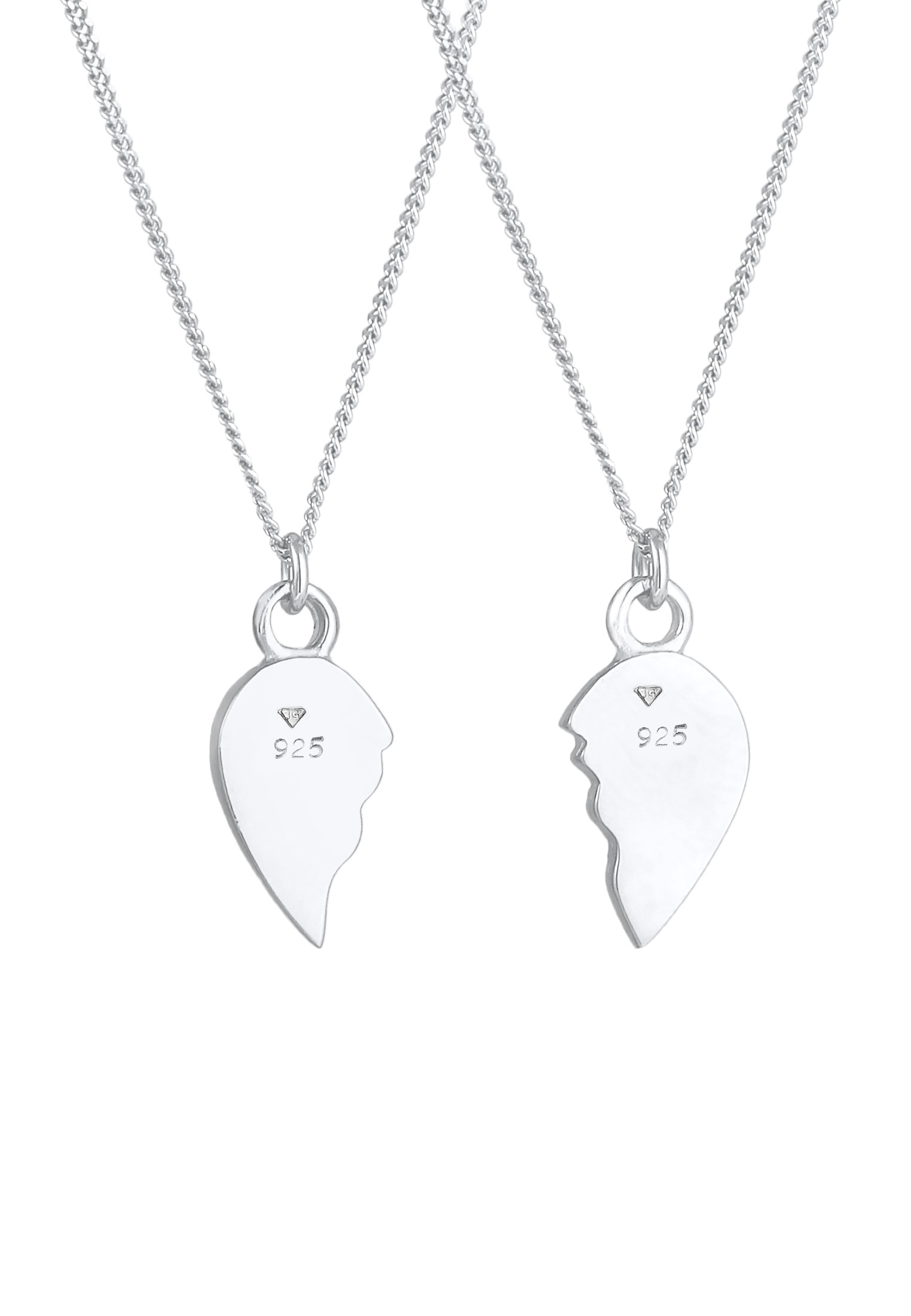 Elli Ketten-Set »Halskette Herz gebrochen Freundin Partner 2er Set 925 Silber«