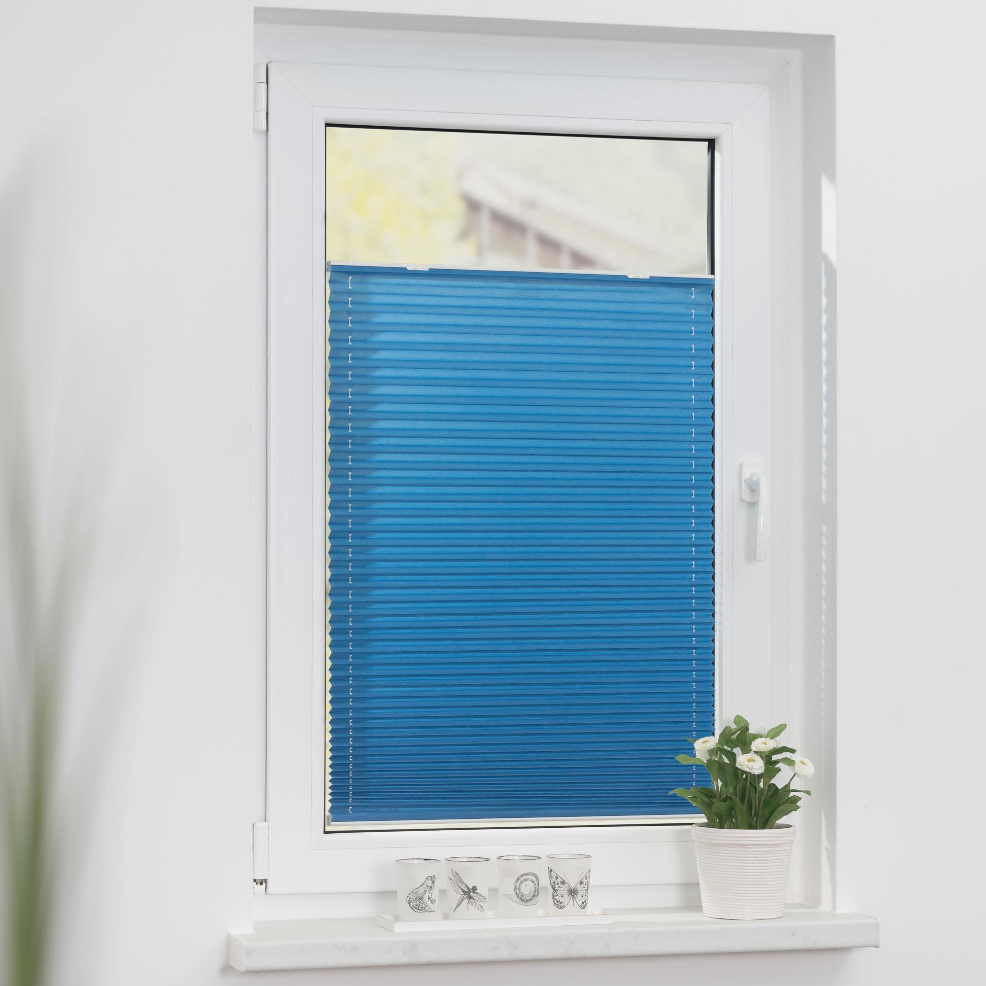 LICHTBLICK ORIGINAL Plissee »Haftfix« Lichtschutz ohne Bohren verspannt Crush-Optik, mit Saugnapf