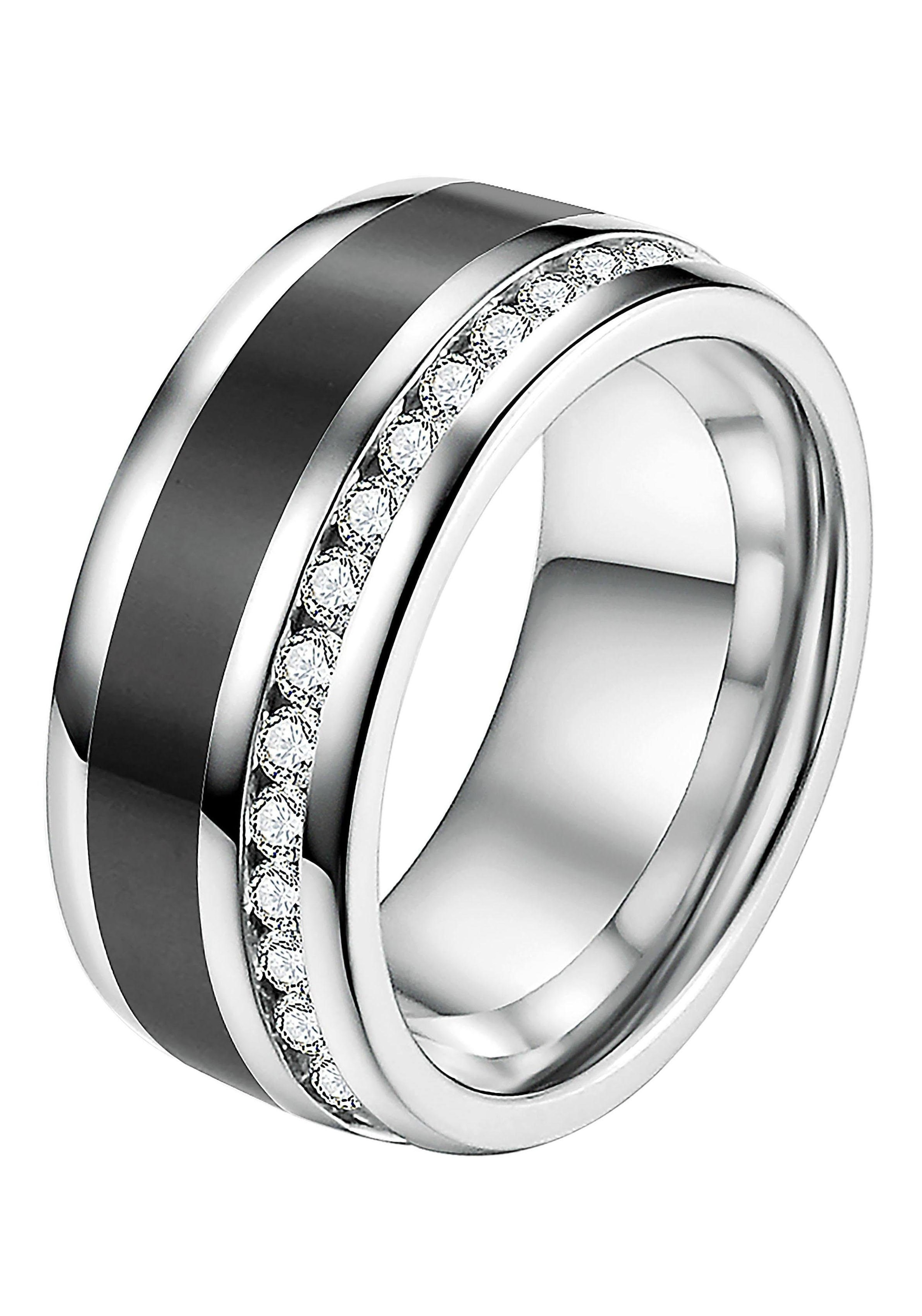 DOOSTI Trauring »Schmuck Geschenk Edelstahl Trauring Ehering Partnerring LIEBE«, Made in Germany - wahlweise mit oder ohne Zirkonia