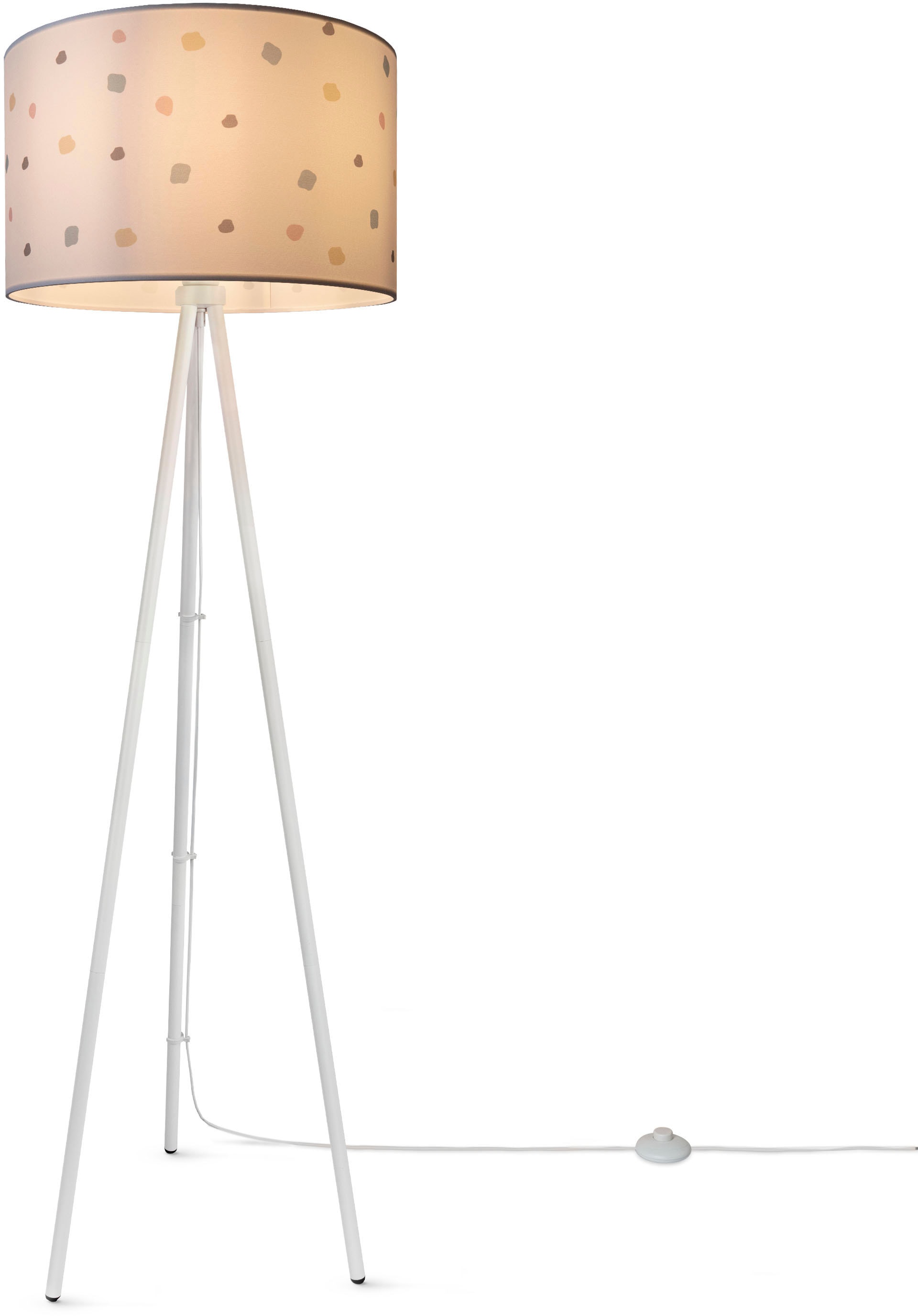 Punkte Stehlampe Paco XXL kaufen Stoff Stecker mit Standlampe Lampenschirm Garantie Dots«, 3 Dreibein Rund Jahren Bunt | online Mit »Trina Home