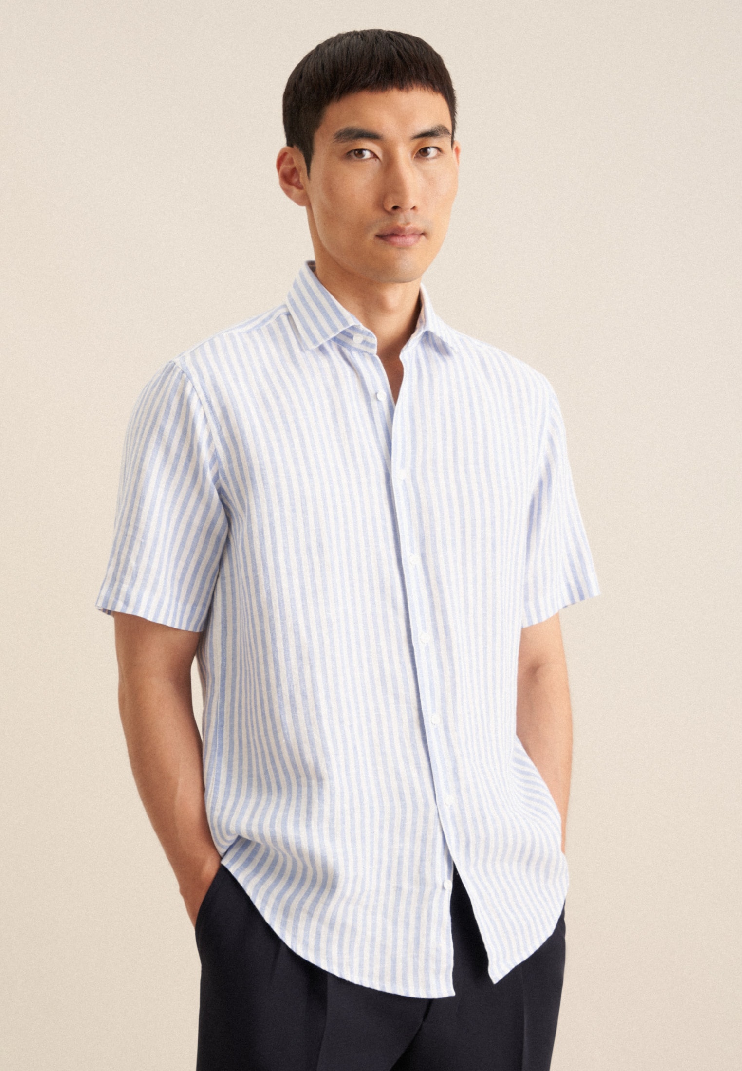 seidensticker Businesshemd »Regular« Regular 1/2 Kentkragen Streifen