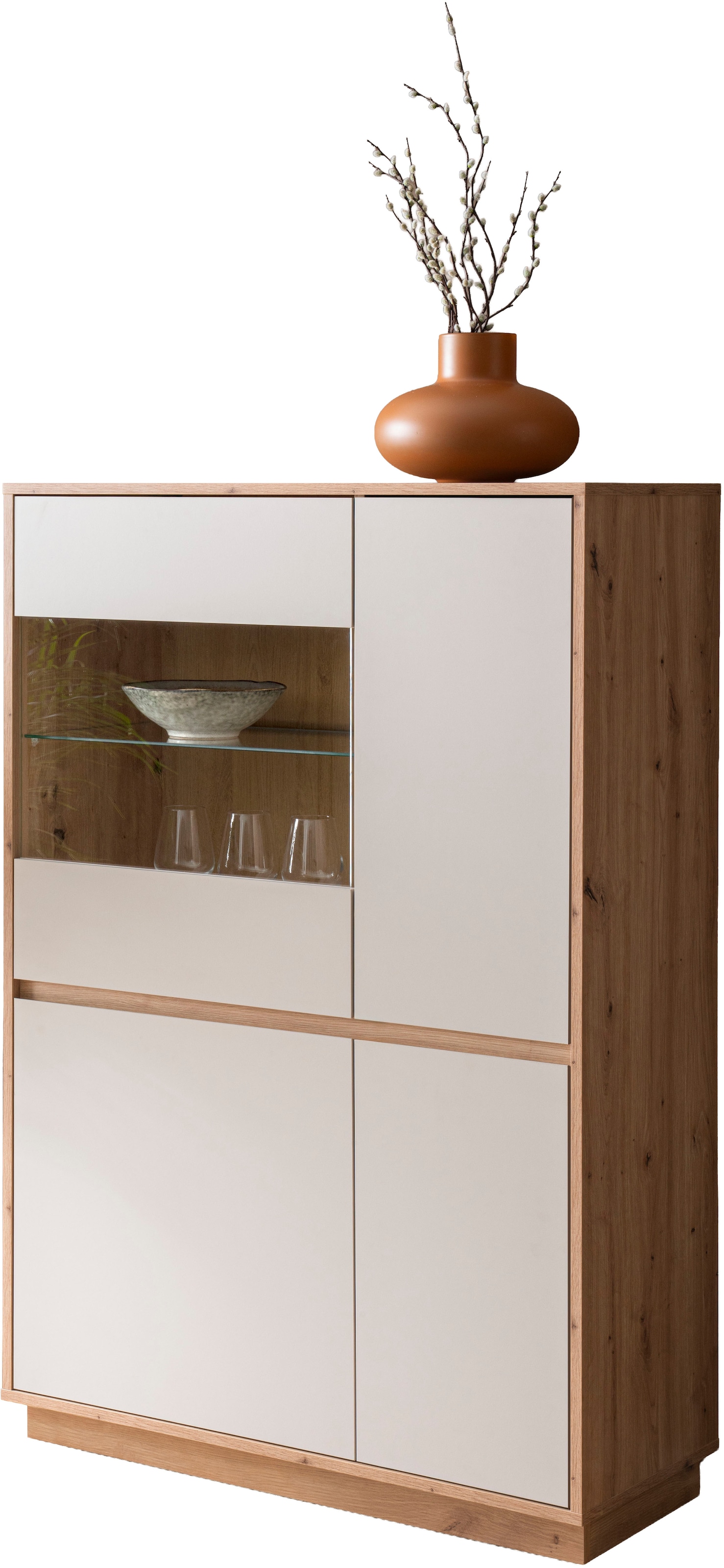 Home affaire Vitrine »Sonora, moderne Glasvitrine, Stauraumelement, Schrank« filigrane Rahmenoptik, ausreichend Stauraum, vielseitig einsetzbar