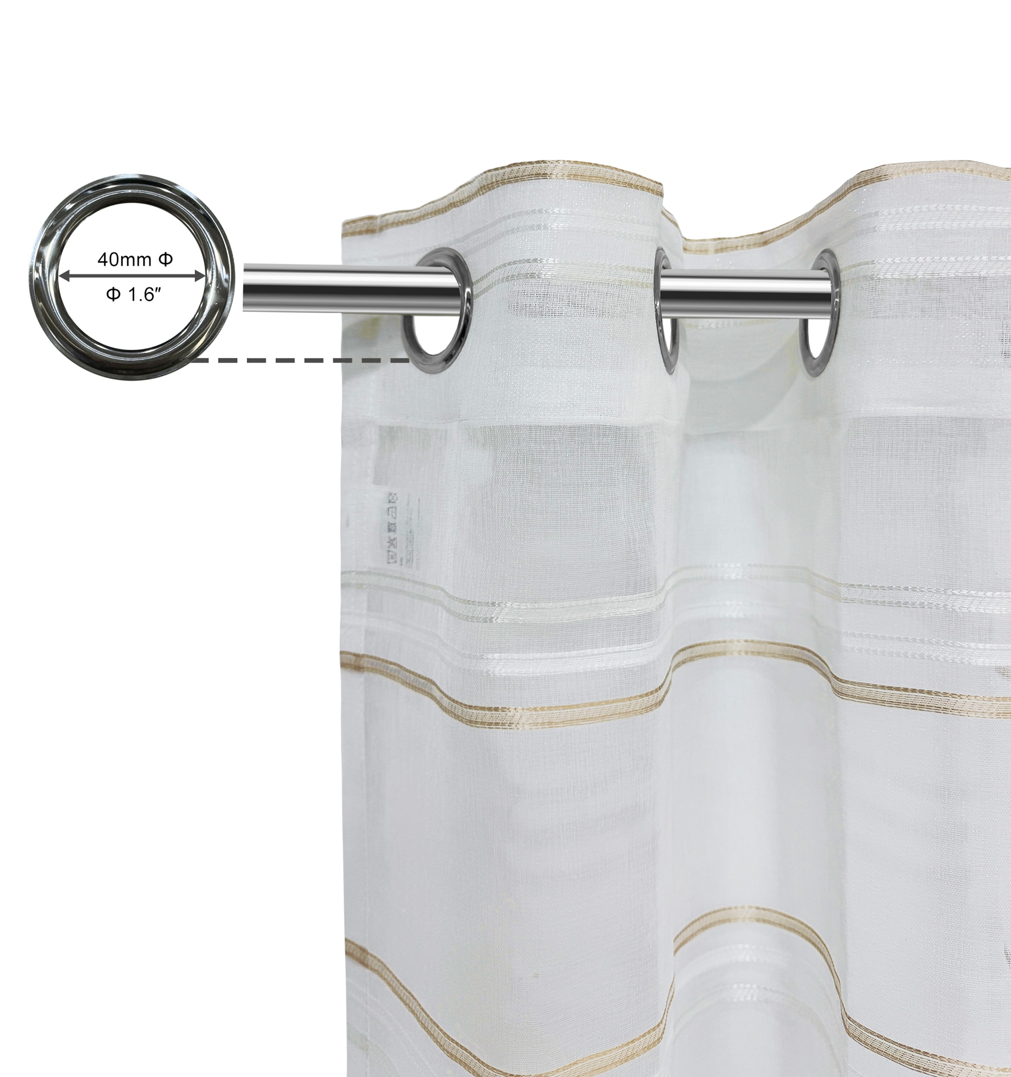 OTTO home Gardine »Sirii« Ösen 1 Stk. tlg. Halbtransparent, angenehme Haptik, mit Streifen, modern