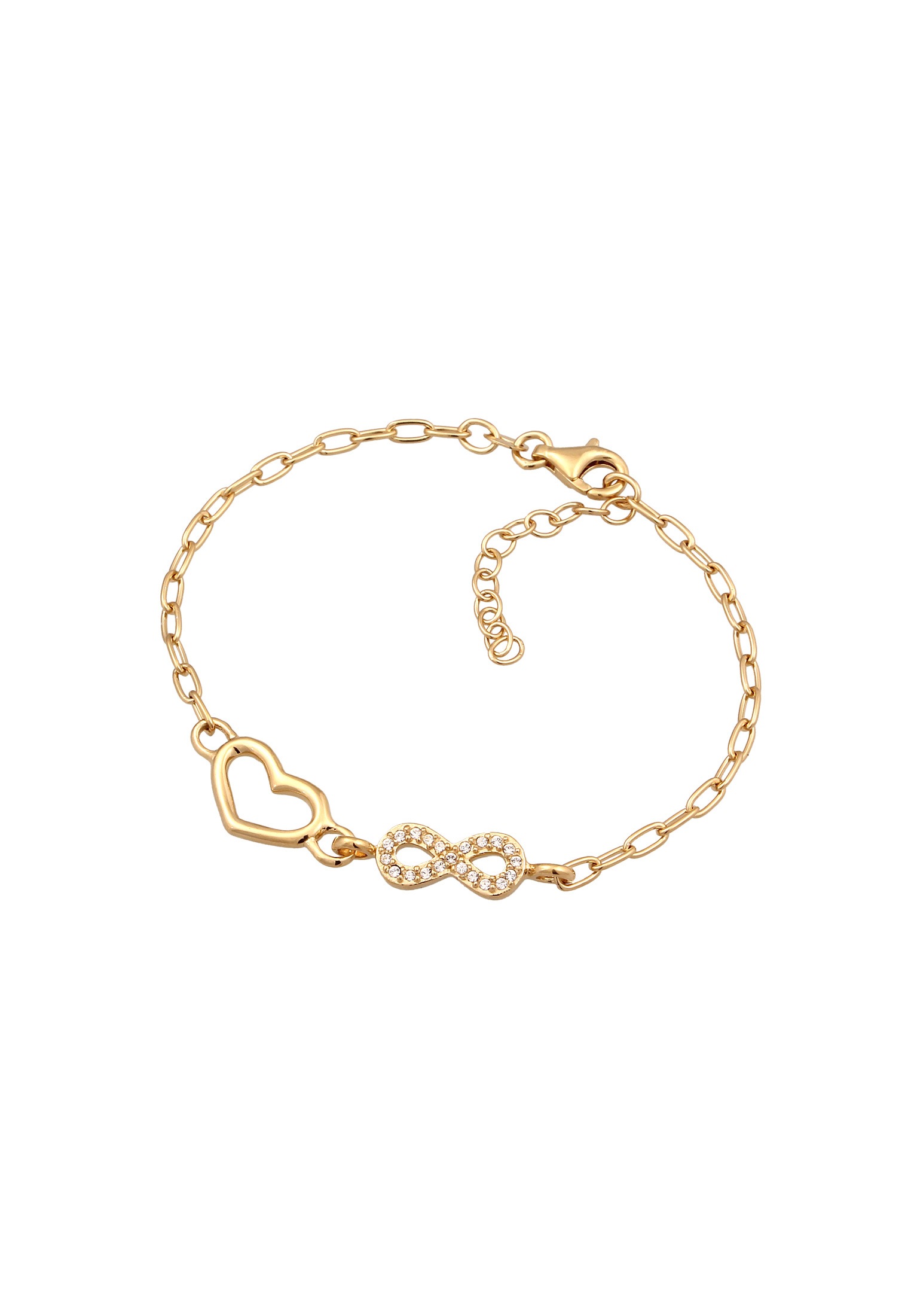 Elli Armkette »Armband Herz Infinity Glas Kristalle 925 Sterling Silber«