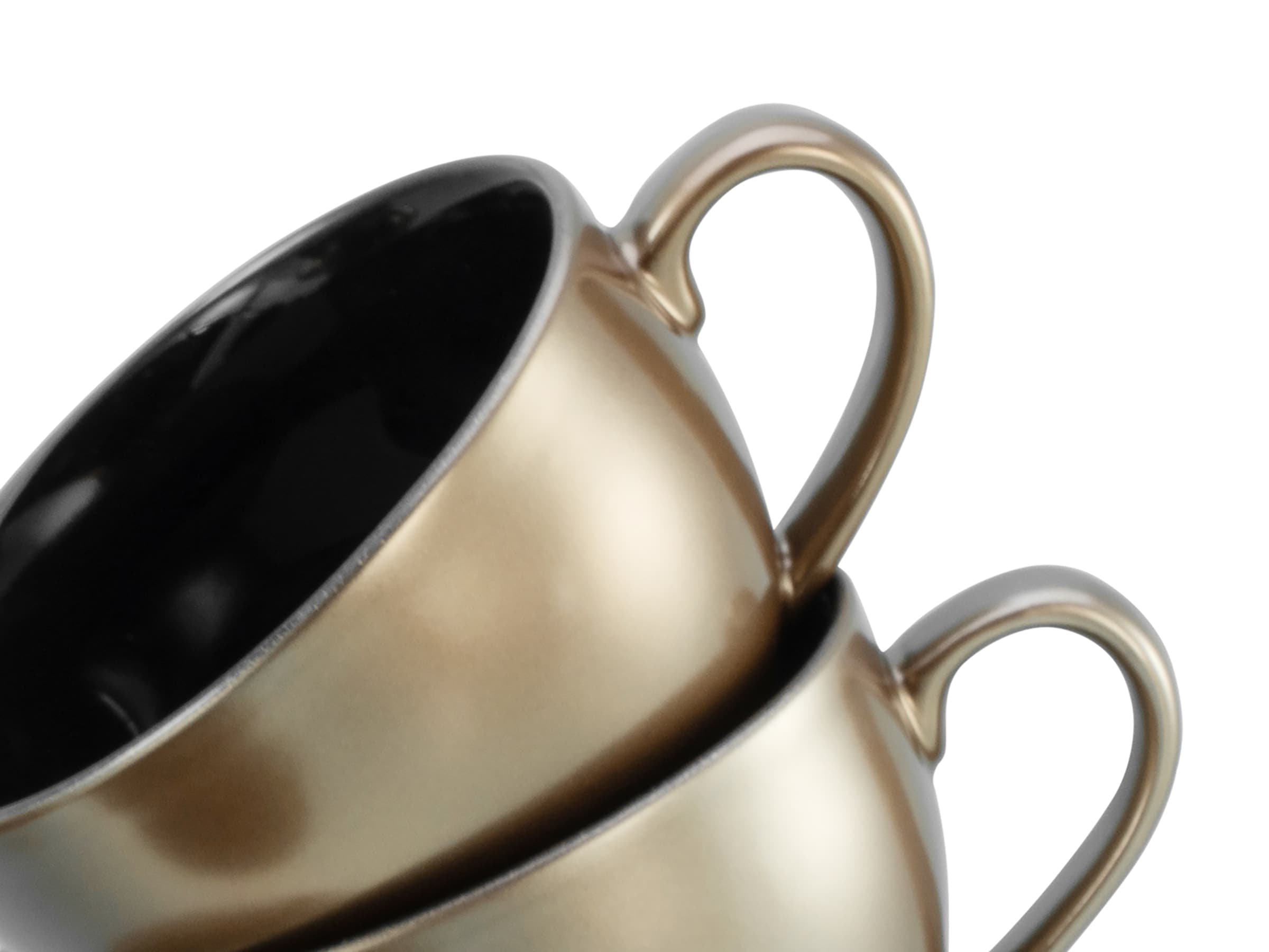 CreaTable Cappuccinotasse »Golden Days Schwarz, Cappuccinoset, 12-tlg.« Goldfarbene Spezialglasur