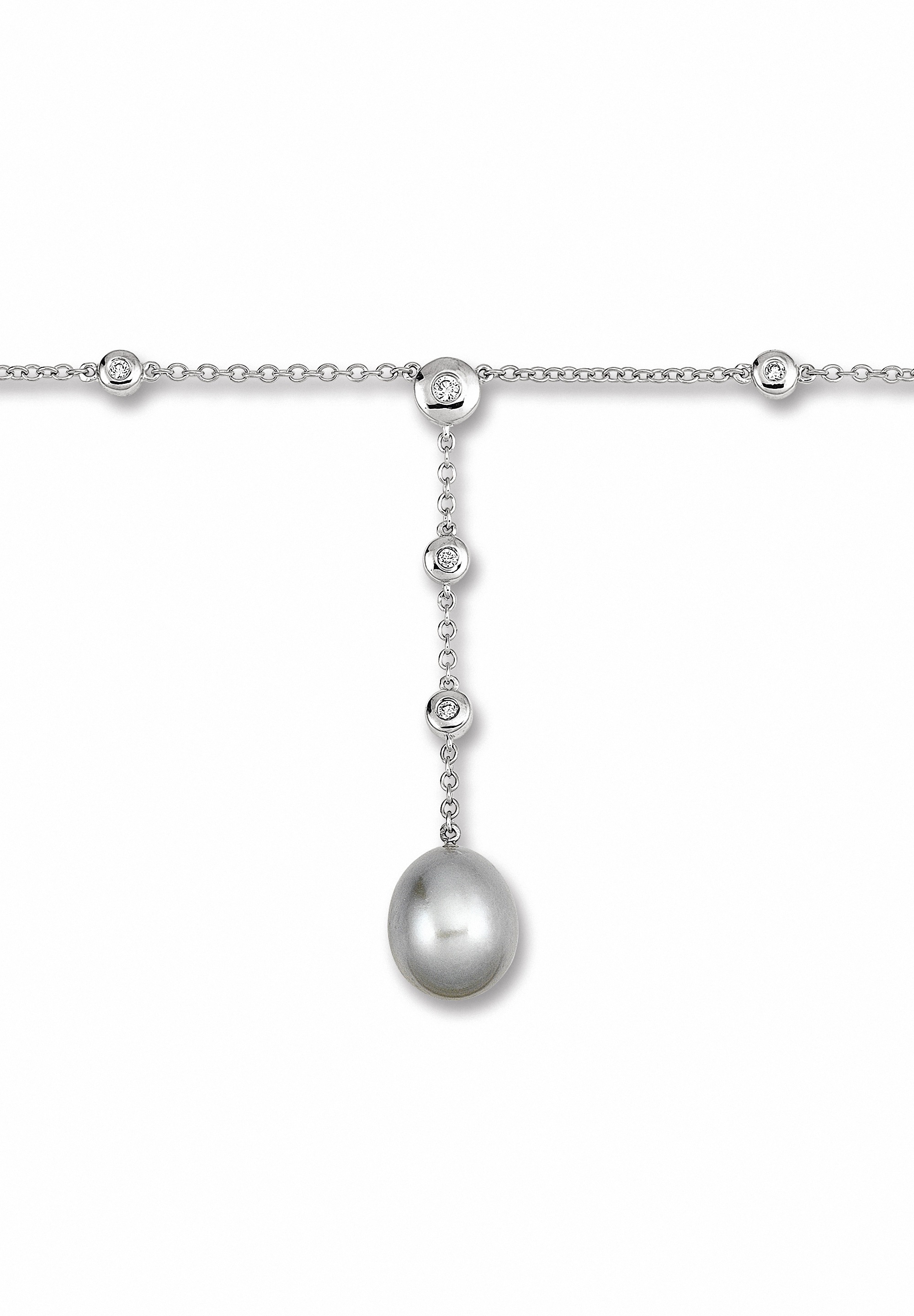 ONE ELEMENT Silberkette »Zirkonia Anker Halskette aus 925 Silber   45 cm«