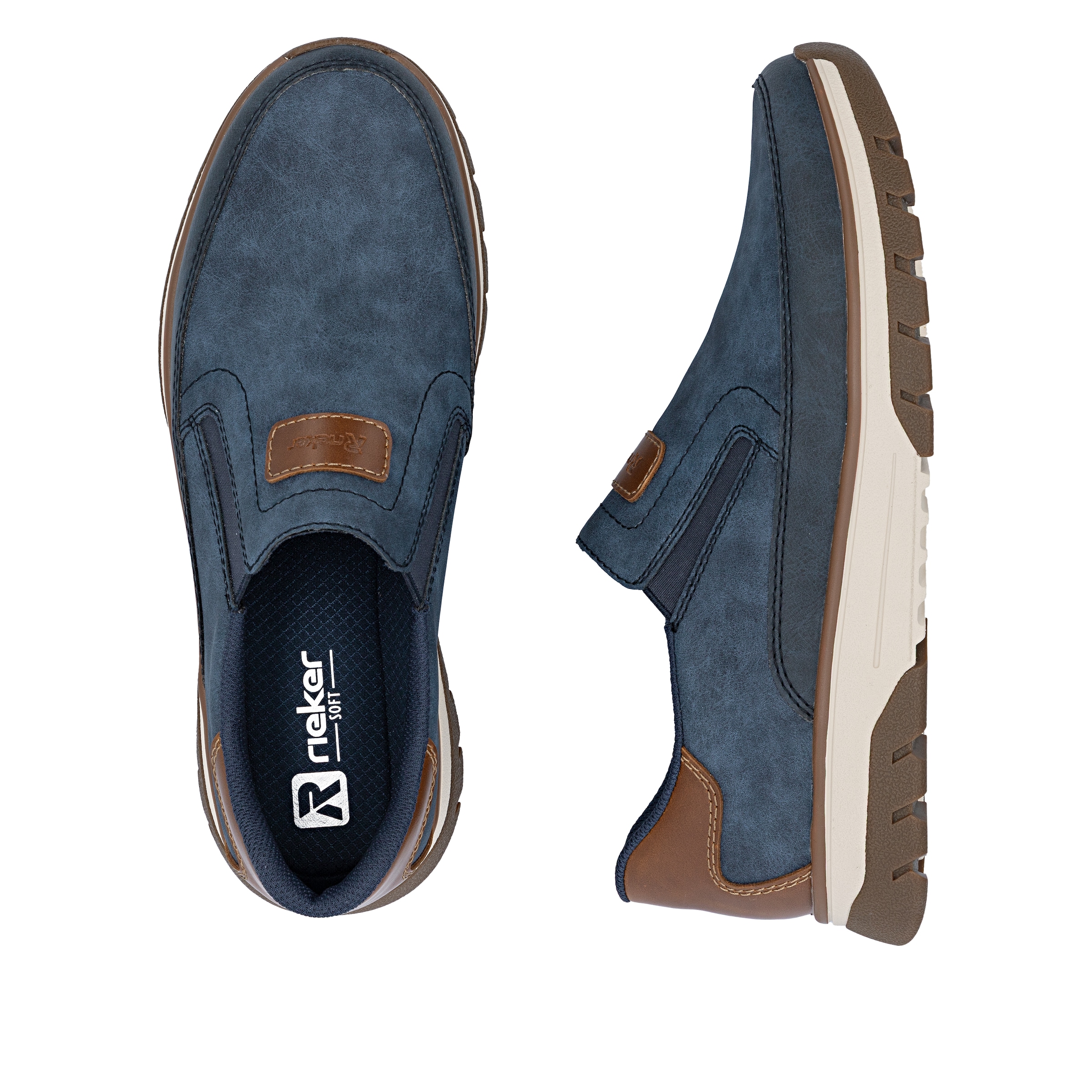 Rieker Slip-On Sneaker  Slipper, Halbschuh, Freizeitsneaker mit Kontrastbesatz