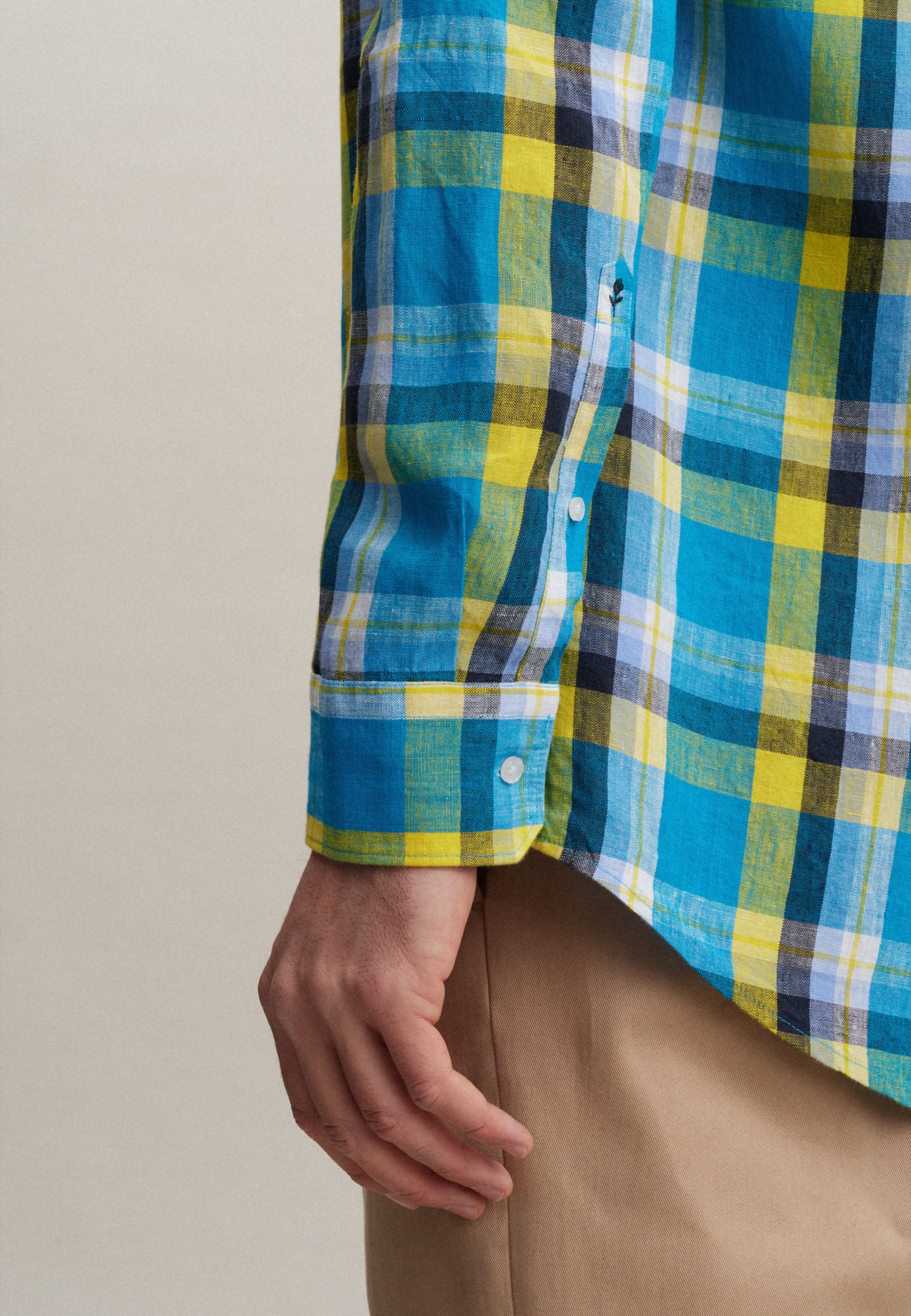 seidensticker Businesshemd »Regular«, Regular Langarm Button-Down-Kragen Karo