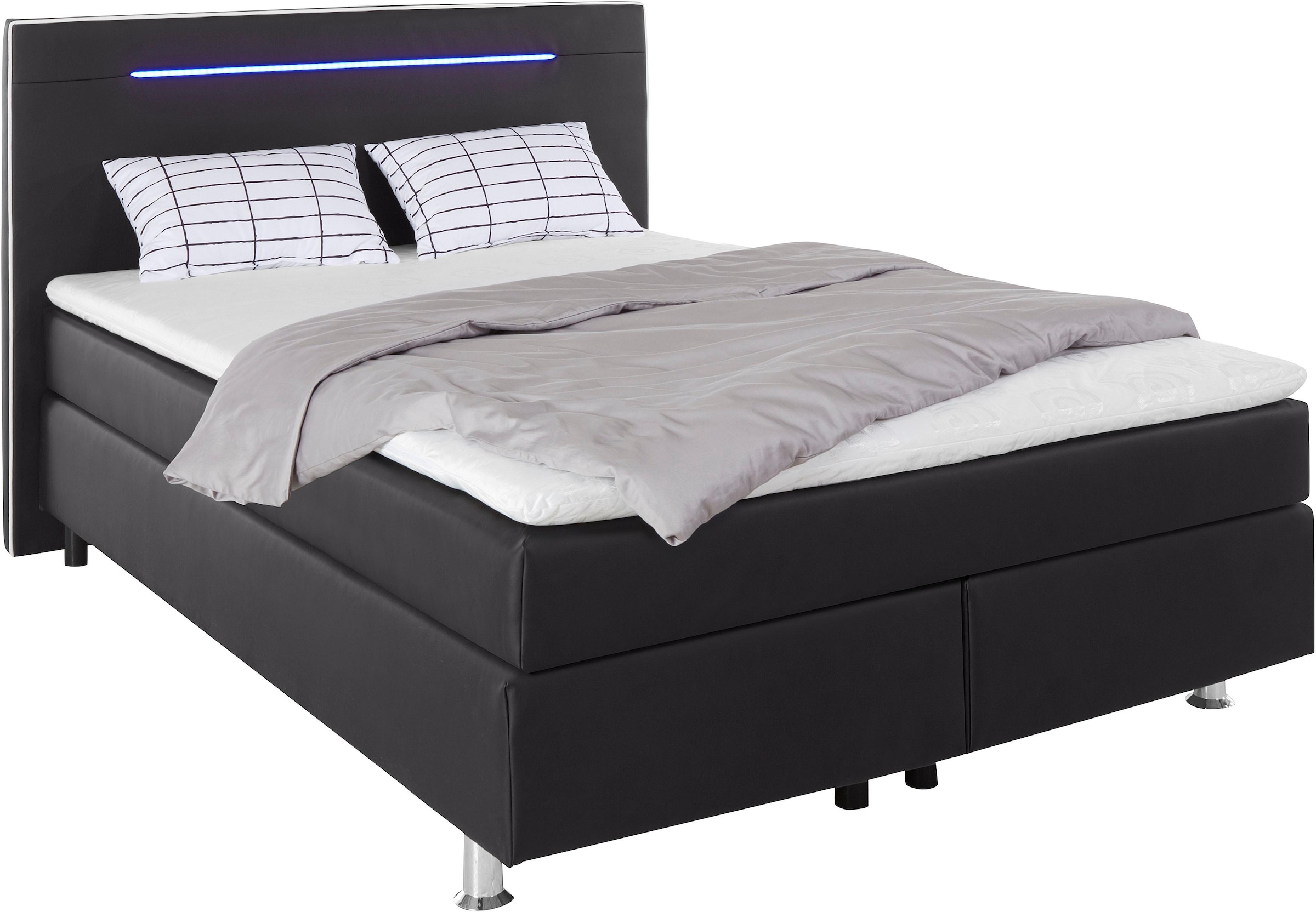 COLLECTION AB Boxspringbett, inkl. LED-Beleuchtung, Topper und Kissen