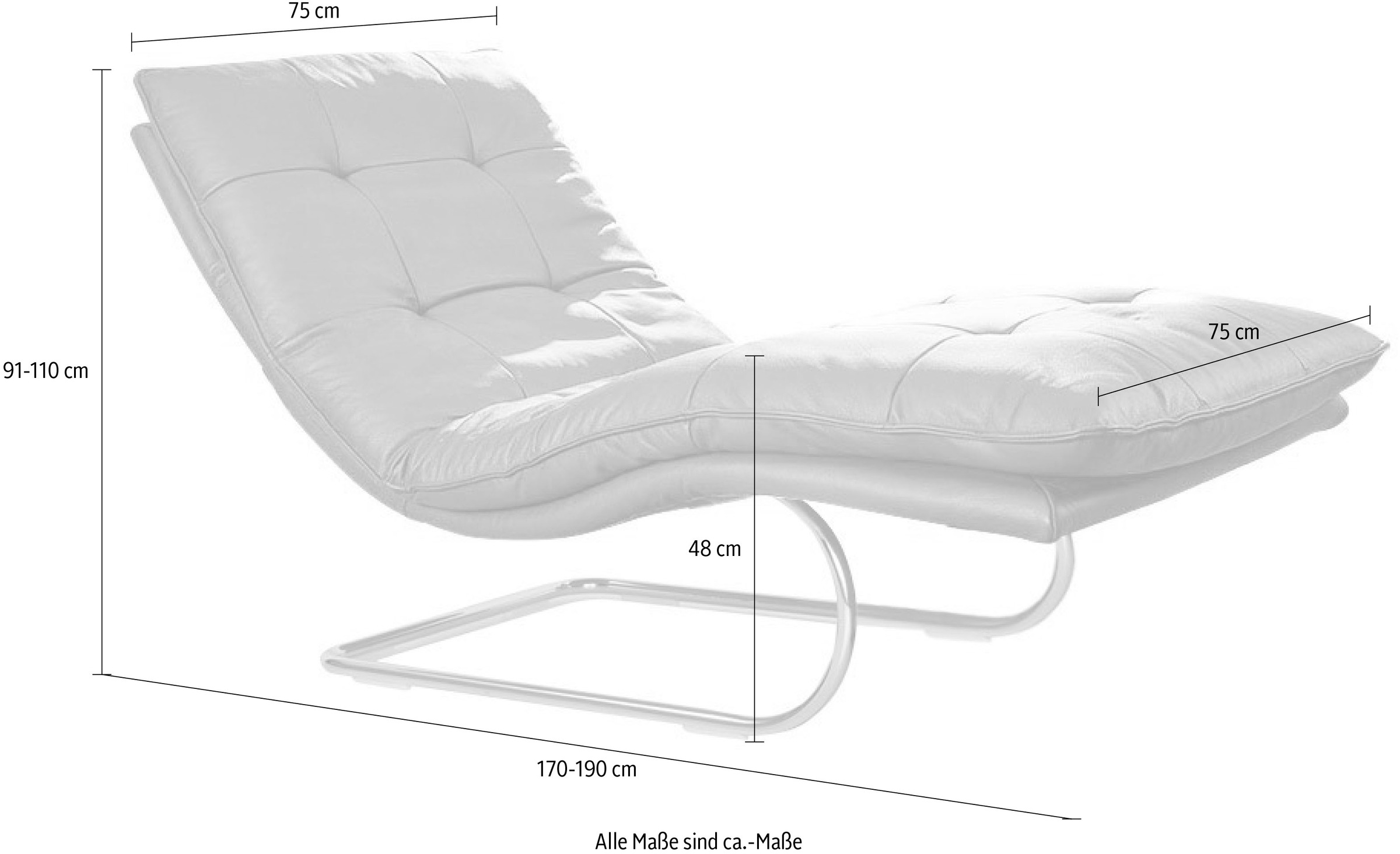 W.SCHILLIG Relaxliege »daily dreams«, in Waffelkissen-Optik, wahlweise mit Motor, Freischwingergestell