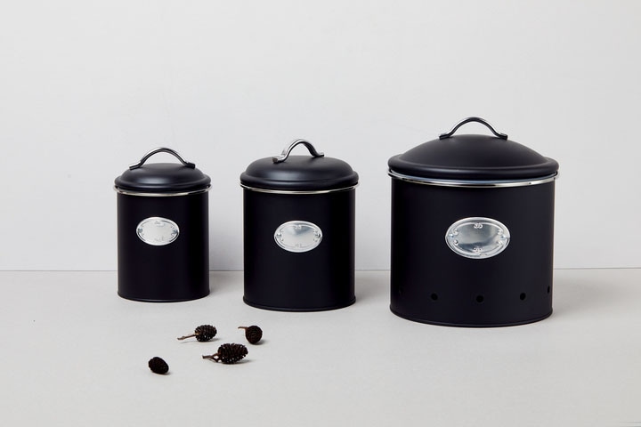 WENKO Vorratsdose »Modell Nero«, (1 tlg.), luftdurchlässige Dose im Retro-Design, ideal für Zwiebeln & Kartoffeln