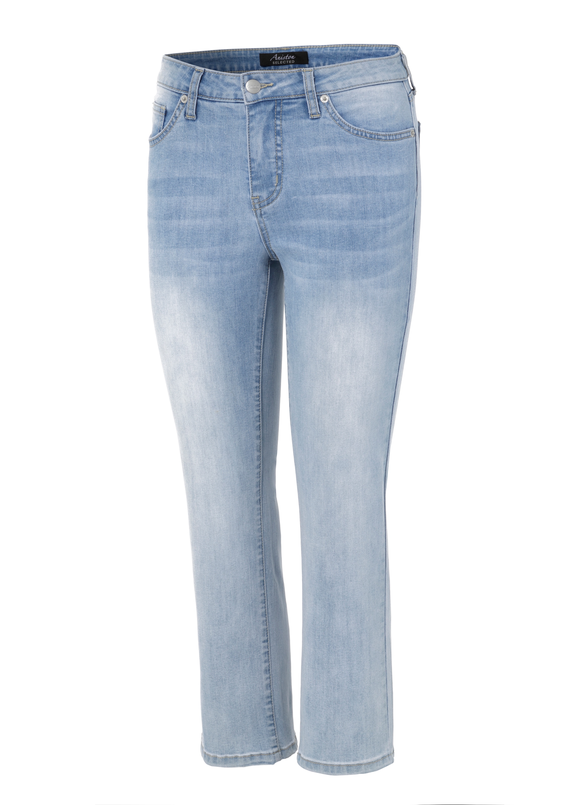 ♕ verkürzter Länge Straight-Jeans, cropped Aniston SELECTED in bei