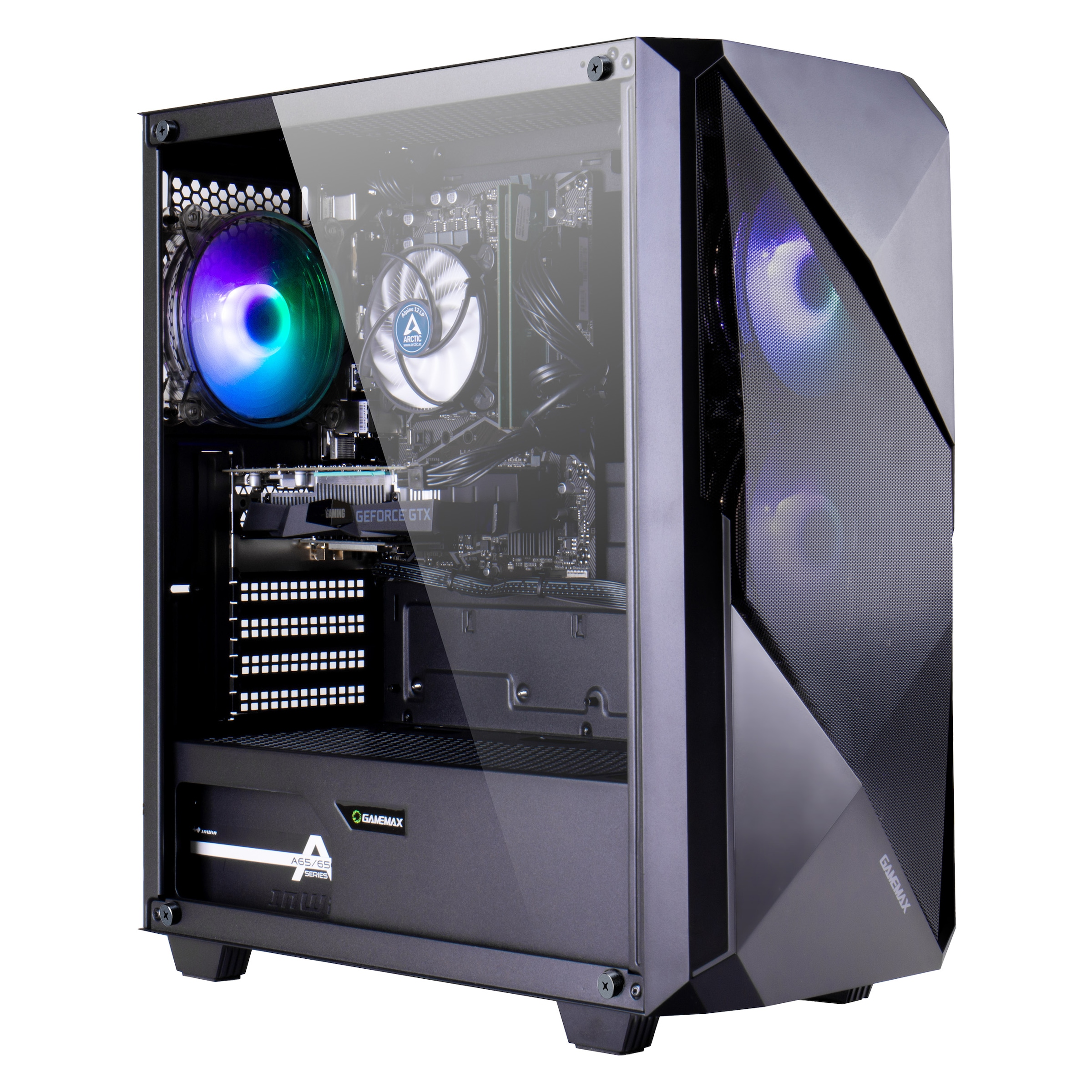 GAMEMAX PC-Komplettsystem »GigaDeal Gaming-PC-Set Striker«, Windows 11, DDR4 RAM + Gigabyte GS32QC LED-Monitor Curved, 80 cm (32")