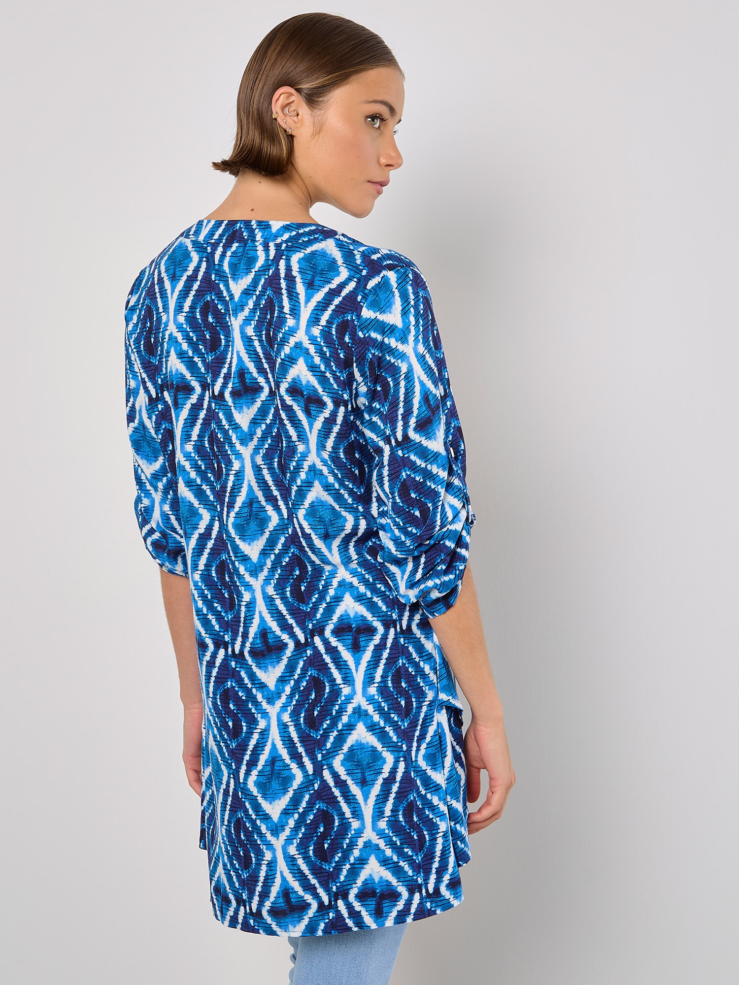 Apricot Longbluse »Bluse« mit Granddad-Ausschnitt
