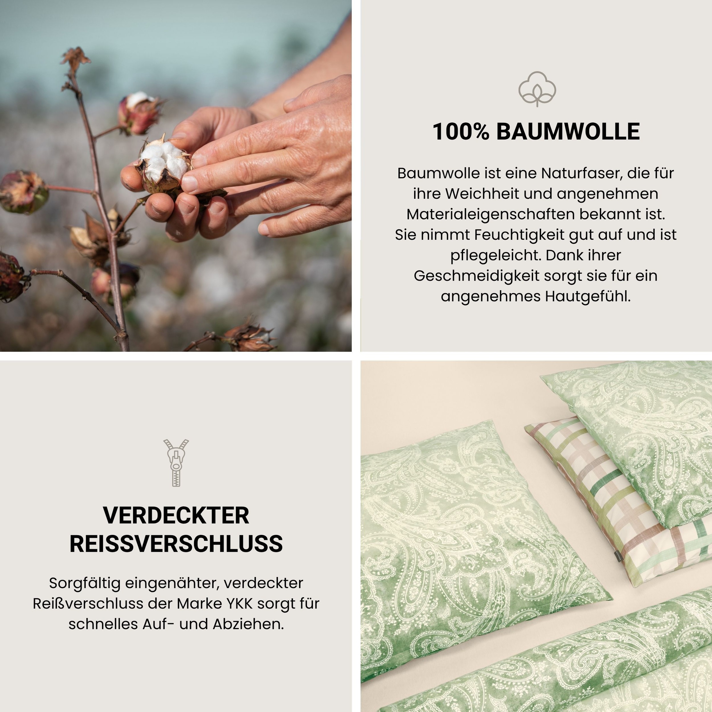 Schiesser Bettwäsche »Luiza aus weicher Baumwolle mit hübschem Karomuster« 2 Stk. OEKO-TEX® MADE IN GREEN