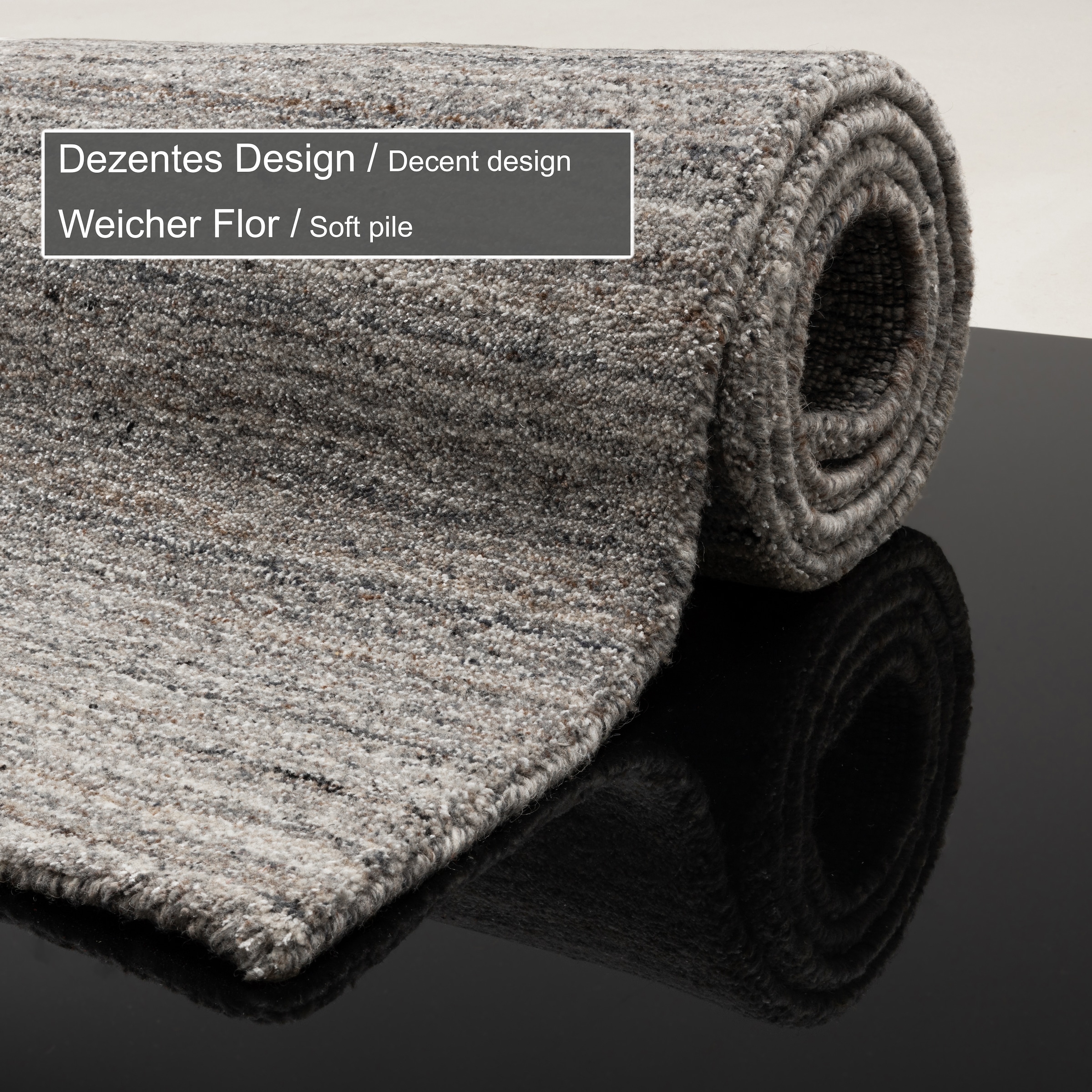 THEKO Teppich »San Diego« rechteckig 13 mm Höhe handgewebt, 60% Wolle, Knüpfoptik, meliert, leichter seidiger Glanz