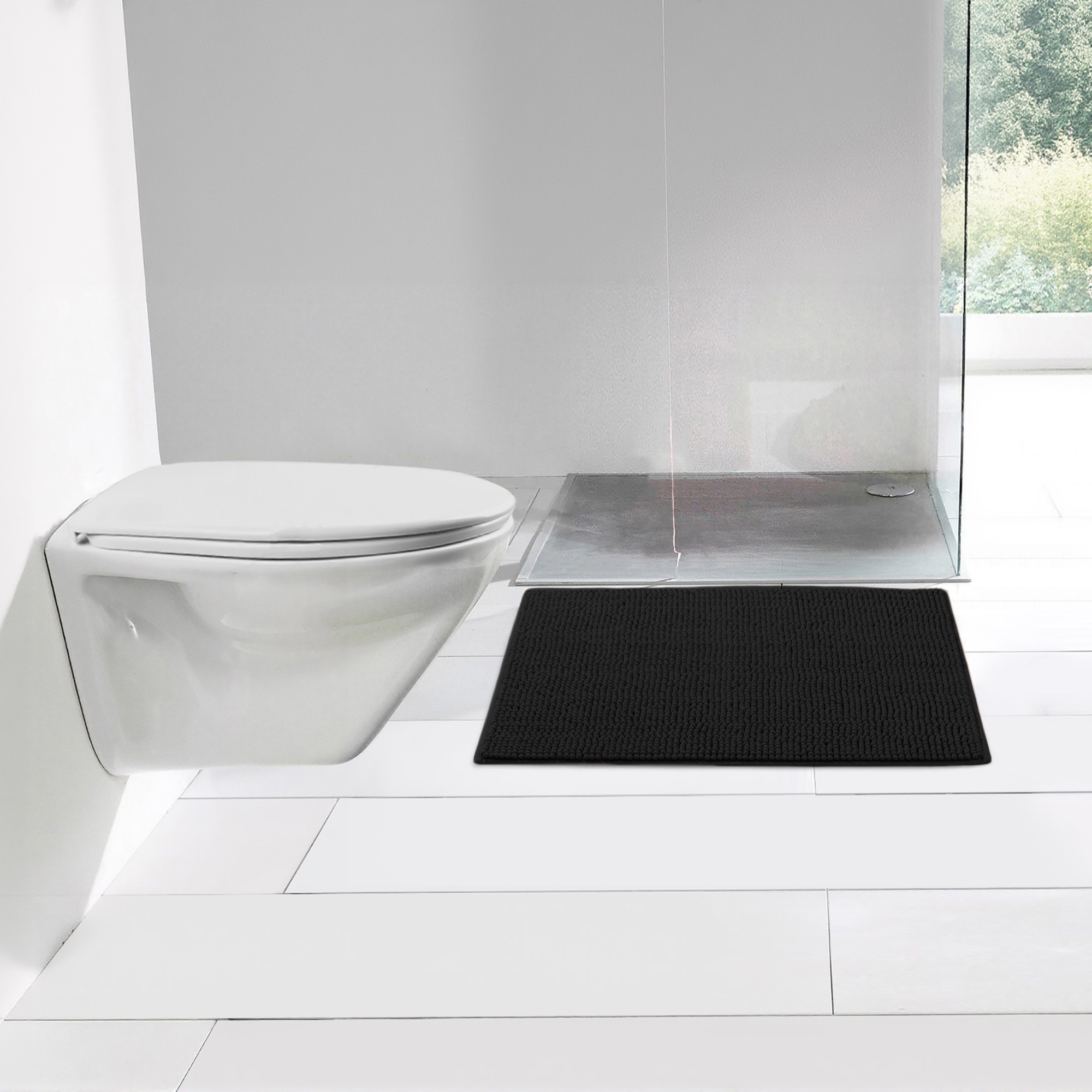 my home Badematte »Vanessa Chenille, Badvorleger, Badezimmer Teppich, Duschvorleger«, strapazierfähig-fußbodenheizungsgeeignet-schnell trocknend, Uni Farben, besonders weich