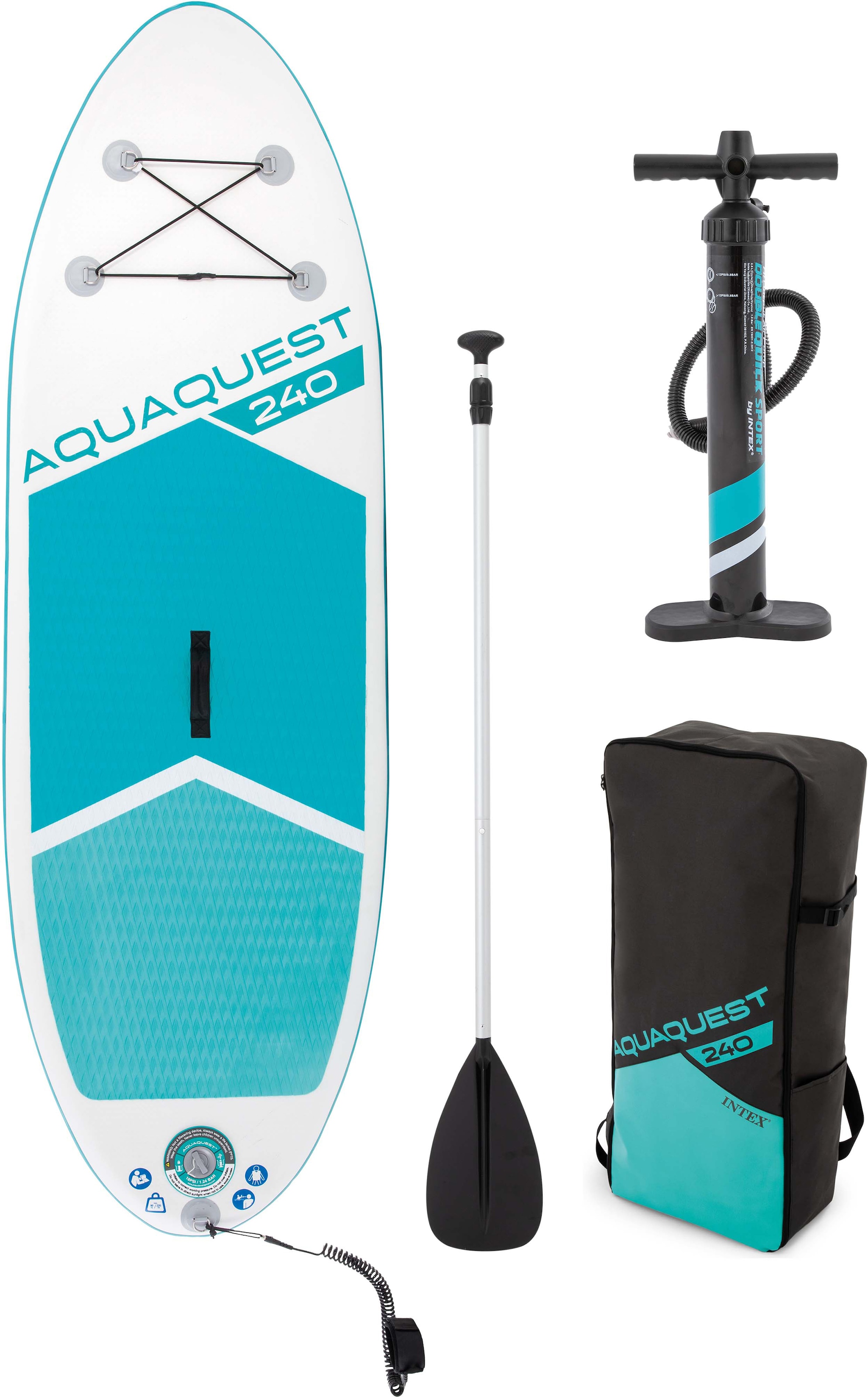 Intex SUP-Board »AQUA QUEST 240«, (Set, 3 tlg., mit Paddel, Pumpe und Transportrucksack)